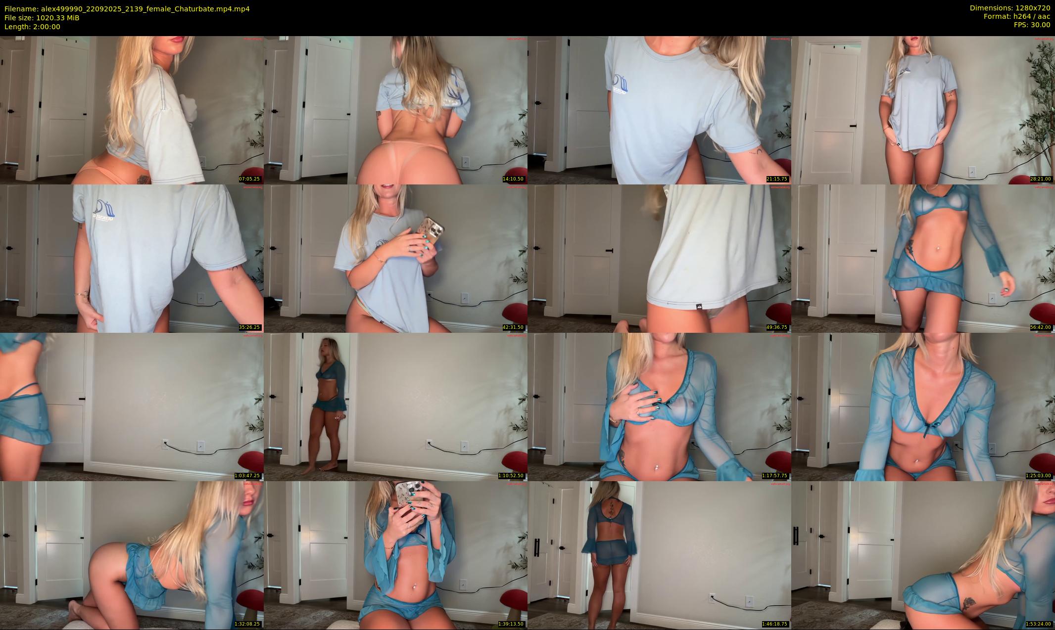 alex499990 — 120 minute Chaturbate female cam show recording, 720p, Sep 22, 2025