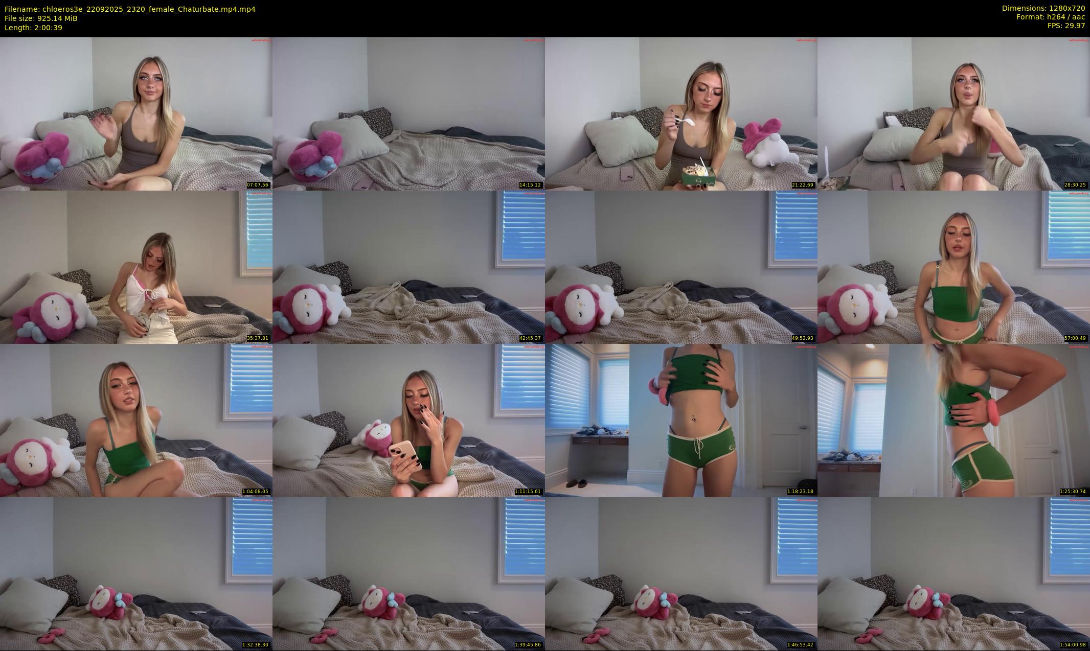 chloeros3e — 121 minute Chaturbate female cam show recording, 720p, Sep 22, 2025
