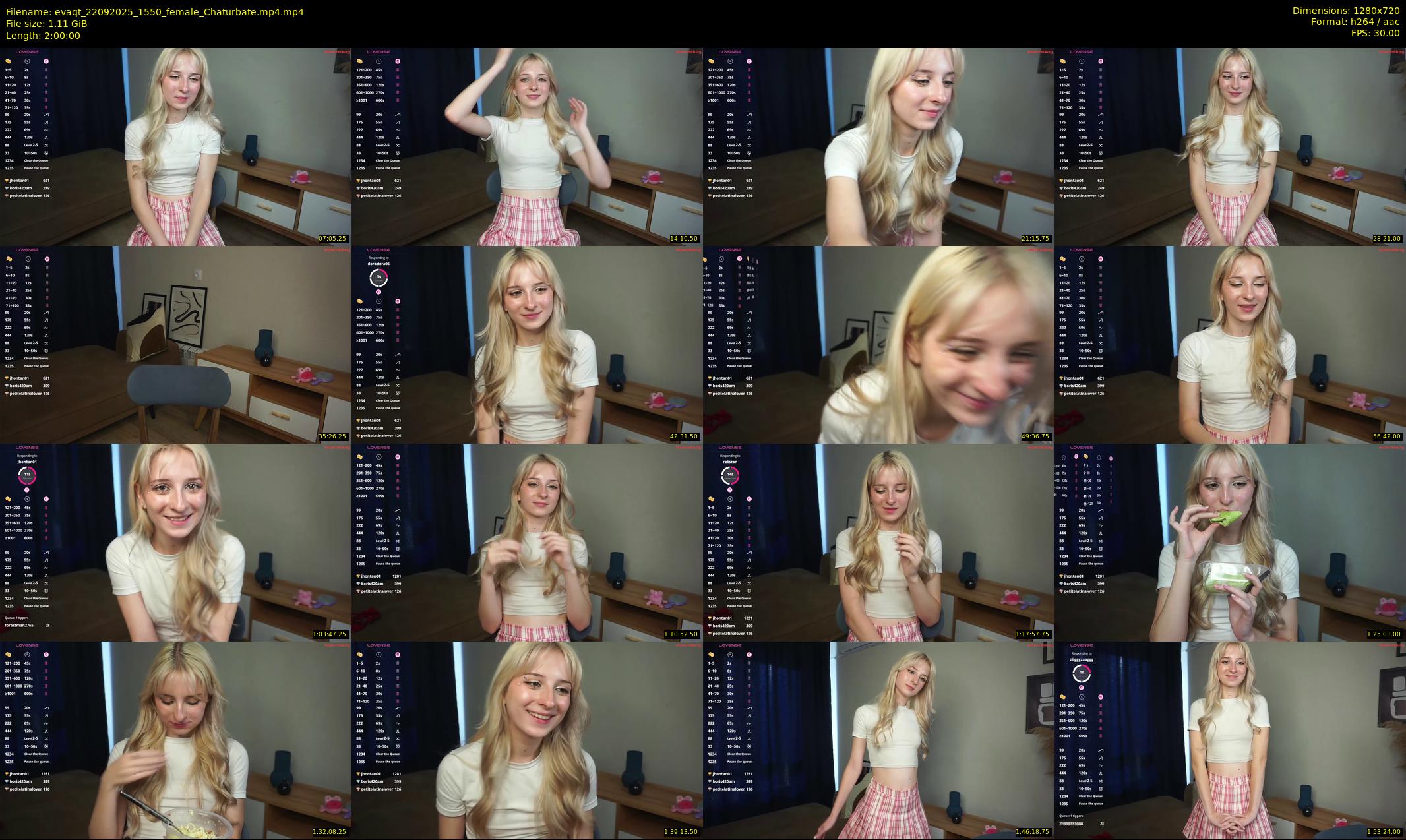 evaqt — 120 minute Chaturbate female cam show recording, 720p, Sep 22, 2025