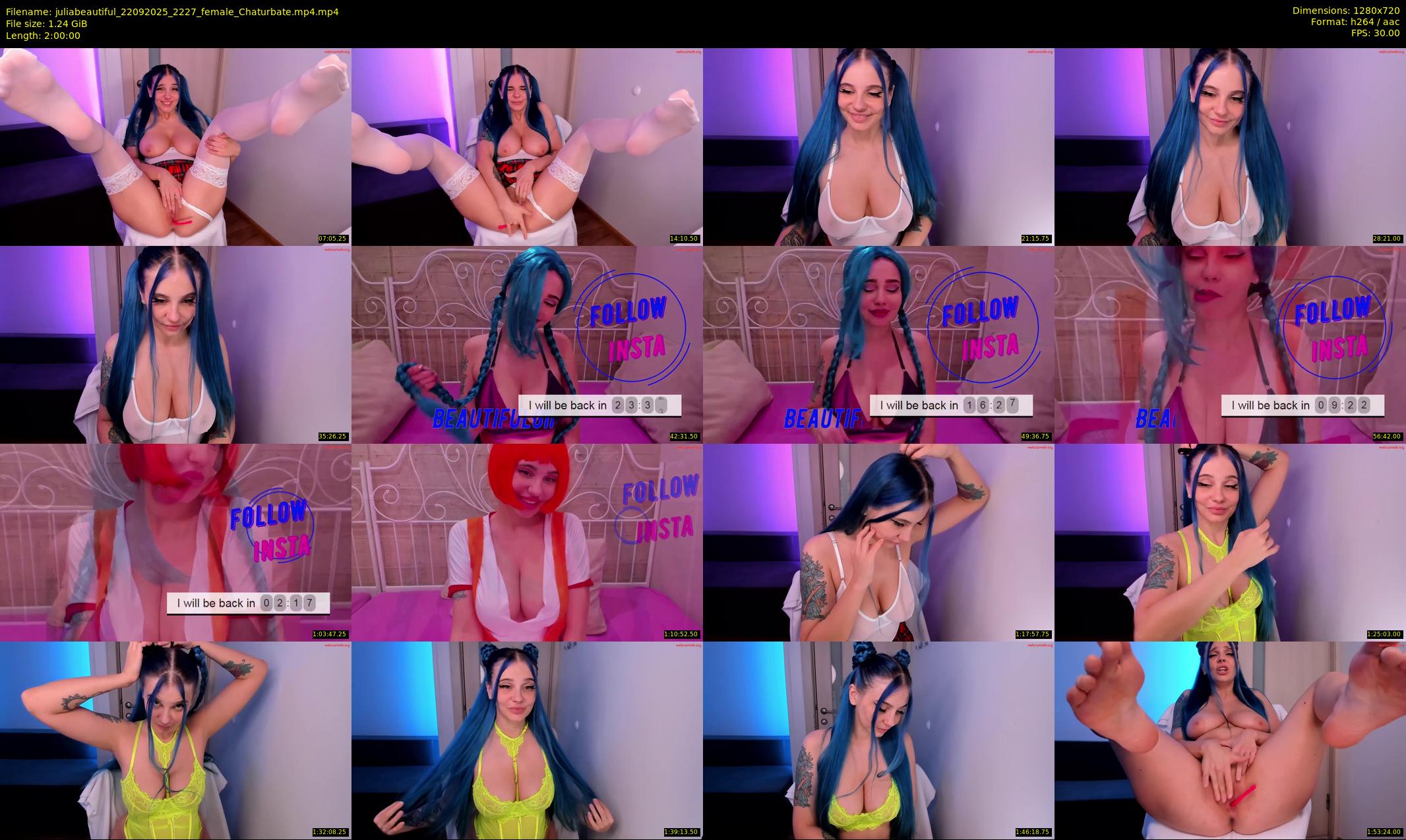 juliabeautiful — 120 minute Chaturbate female cam show recording, 720p, Sep 22, 2025