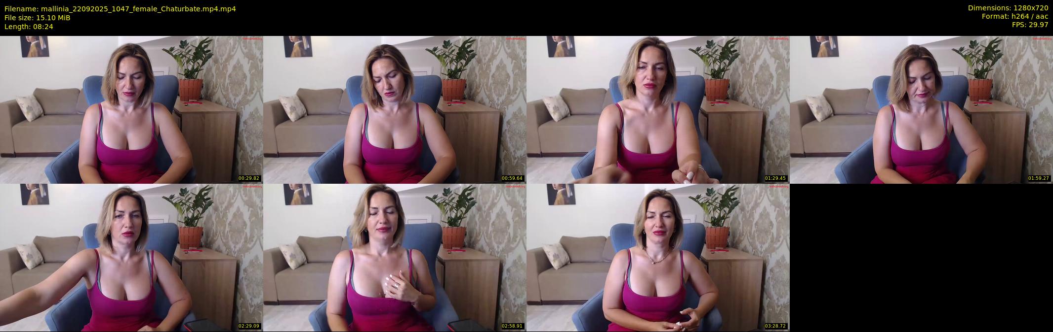 mallinia — 9 minute Chaturbate female cam show recording, 720p, Sep 22, 2025