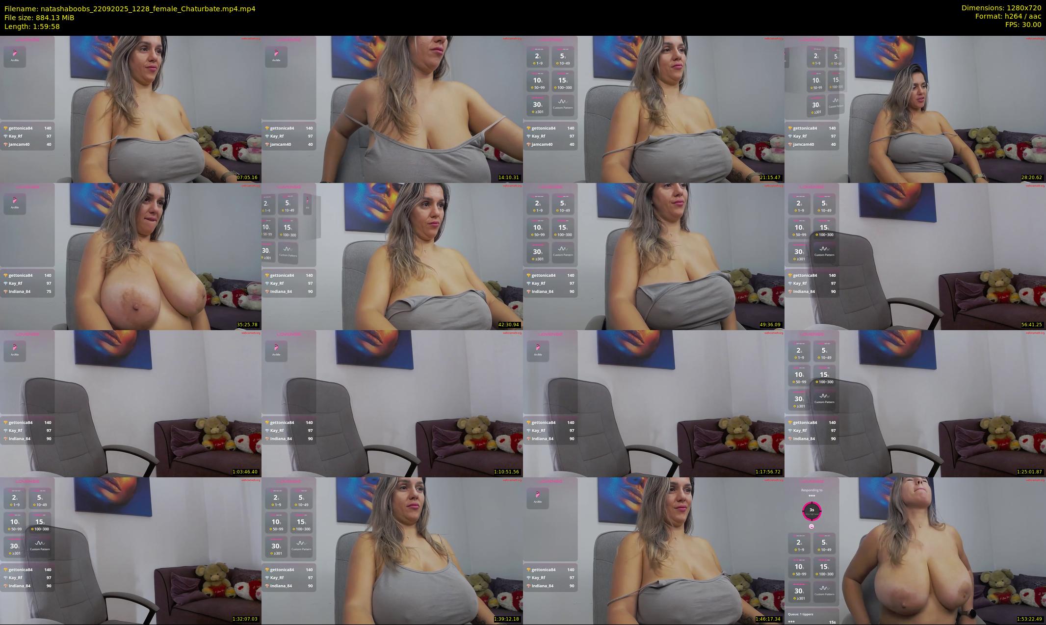 natashaboobs — 120 minute Chaturbate female cam show recording, 720p, Sep 22, 2025