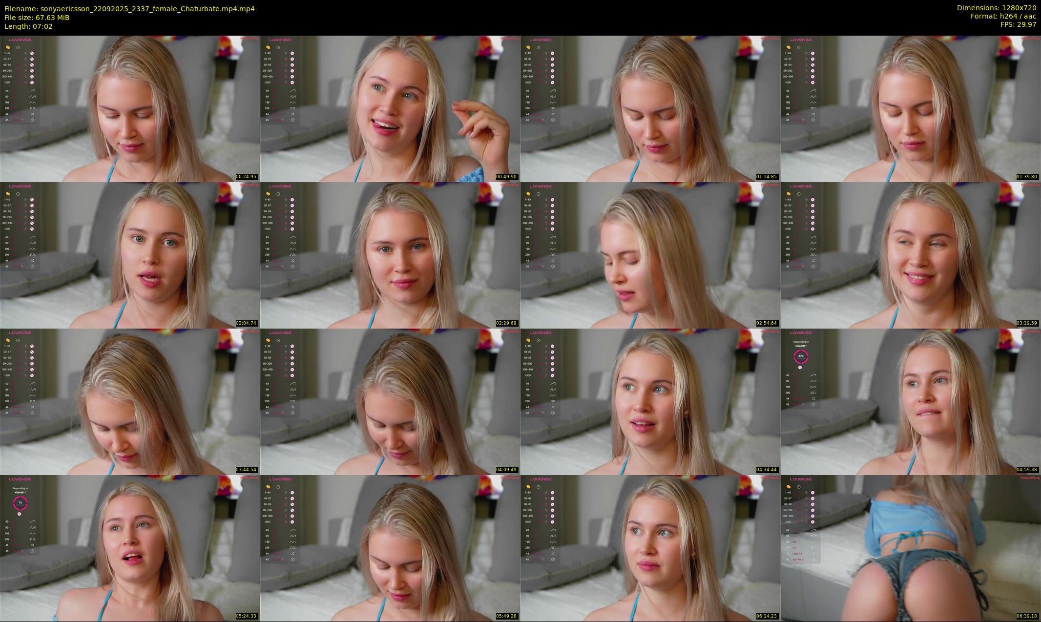 sonyaericsson — 8 minute Chaturbate female cam show recording, 720p, Sep 22, 2025