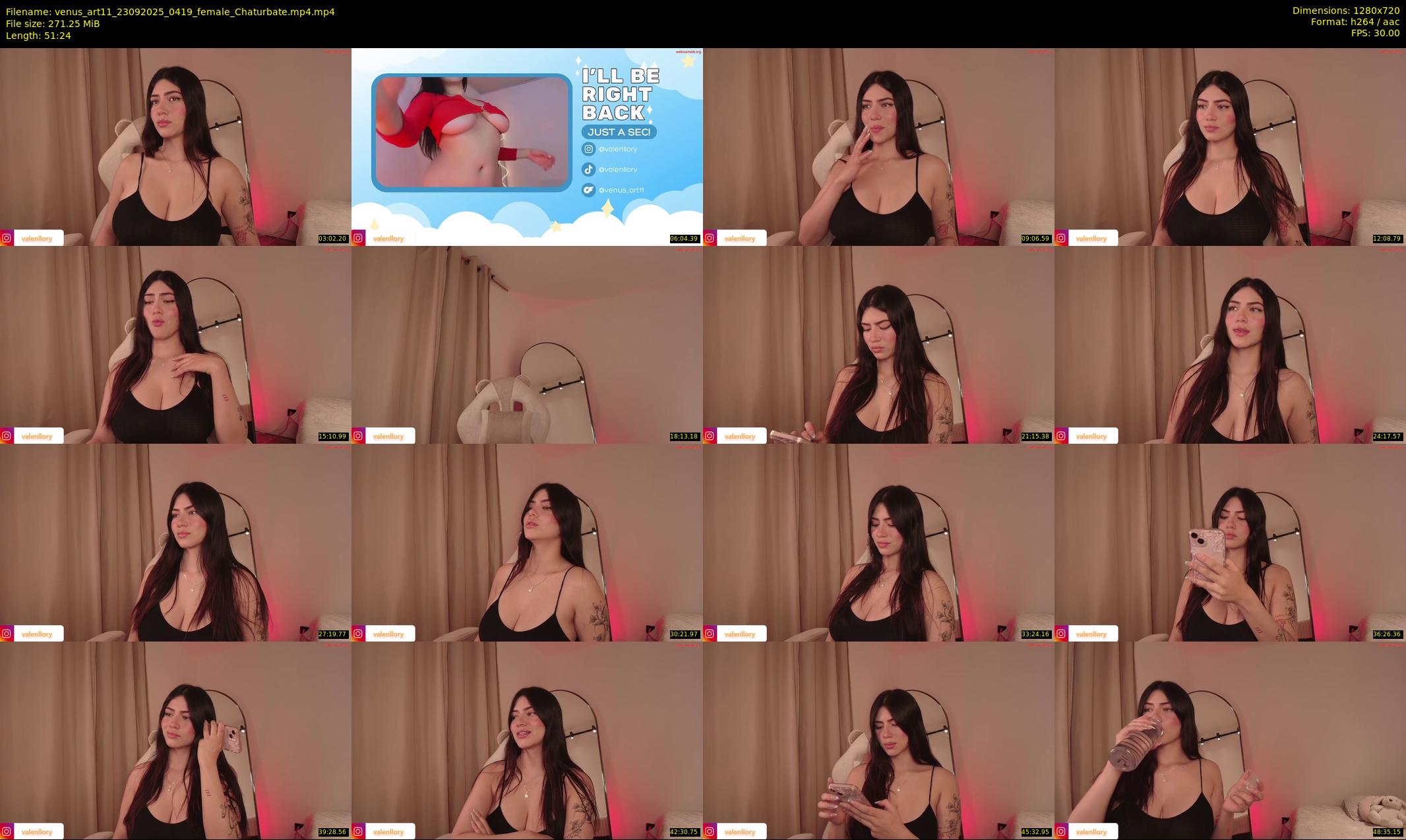 venus_art11 — 52 minute Chaturbate female cam show recording, 720p, Sep 23, 2025