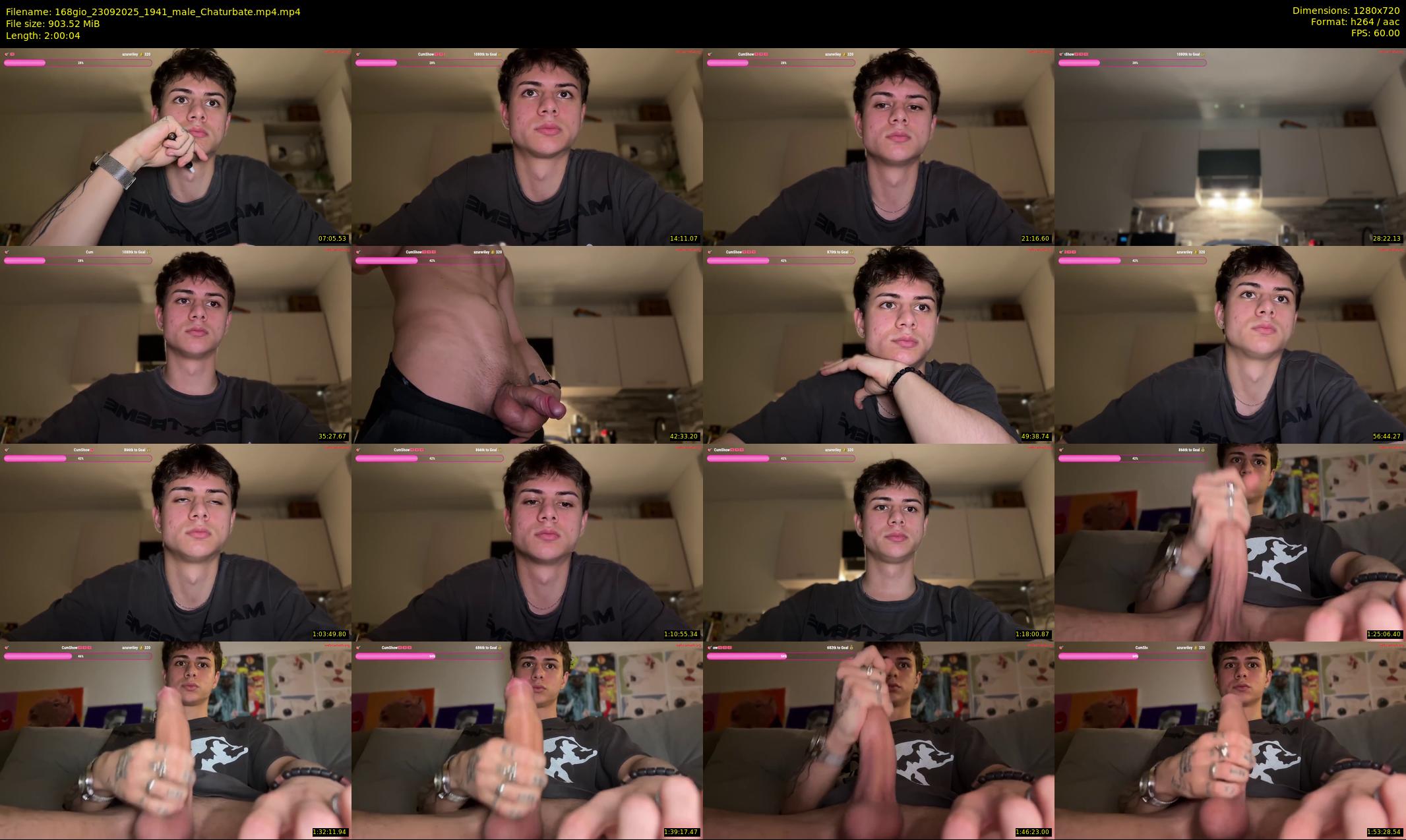 168gio — 121 minute Chaturbate male cam show recording, 720p, Sep 23, 2025