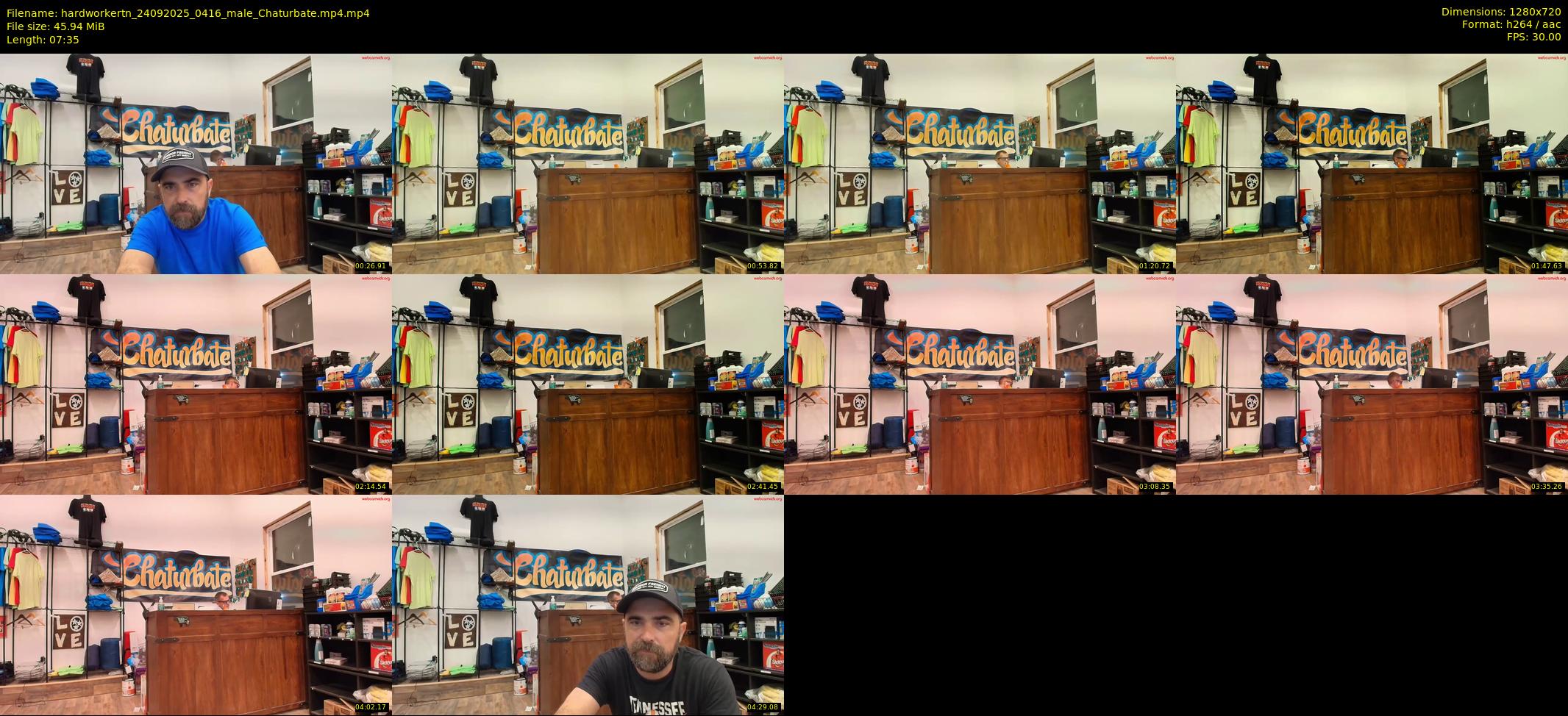 hardworkertn — 8 minute Chaturbate male cam show recording, 720p, Sep 24, 2025
