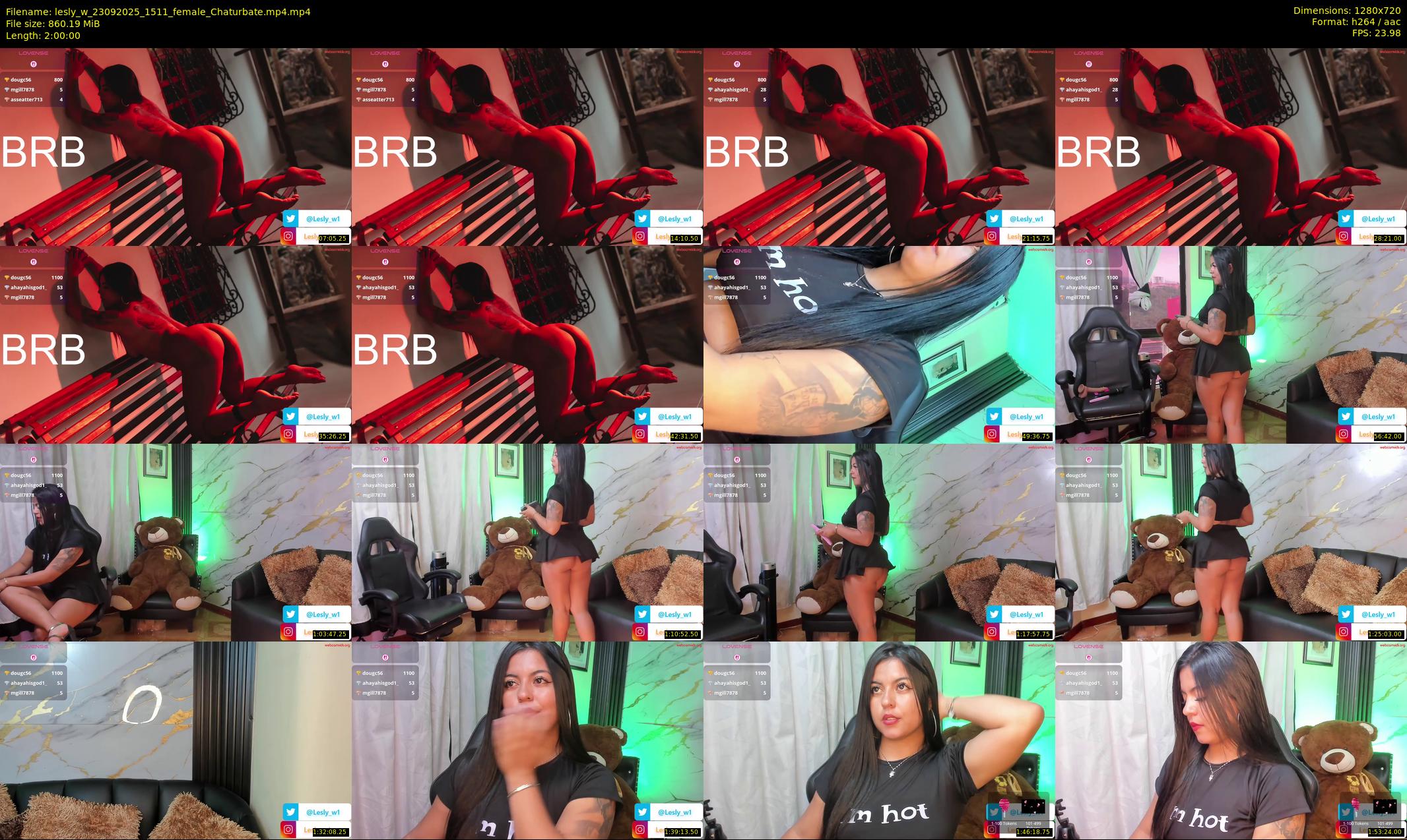 lesly_w — 120 minute Chaturbate female cam show recording, 720p, Sep 23, 2025
