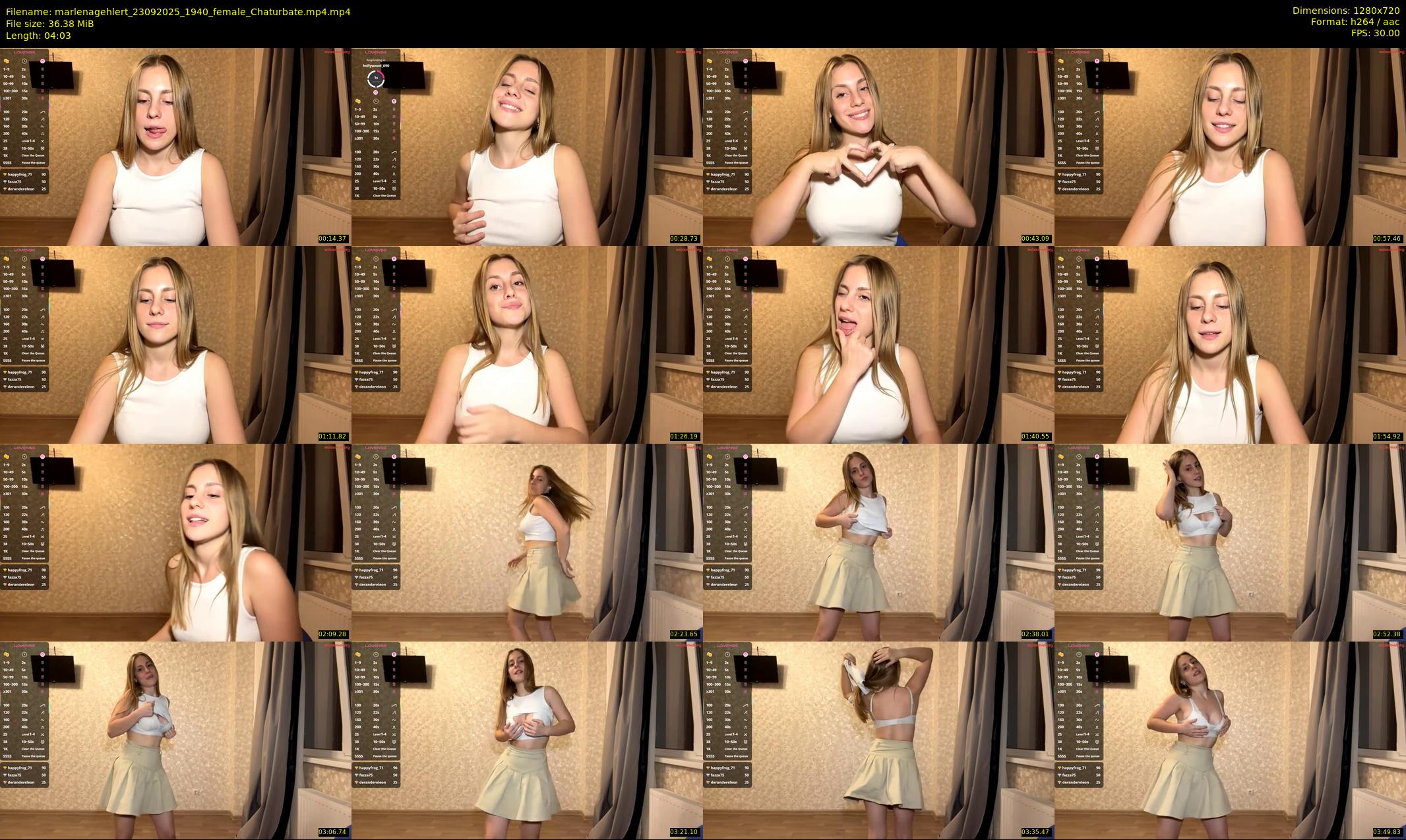 marlenagehlert — 5 minute Chaturbate female cam show recording, 720p, Sep 23, 2025