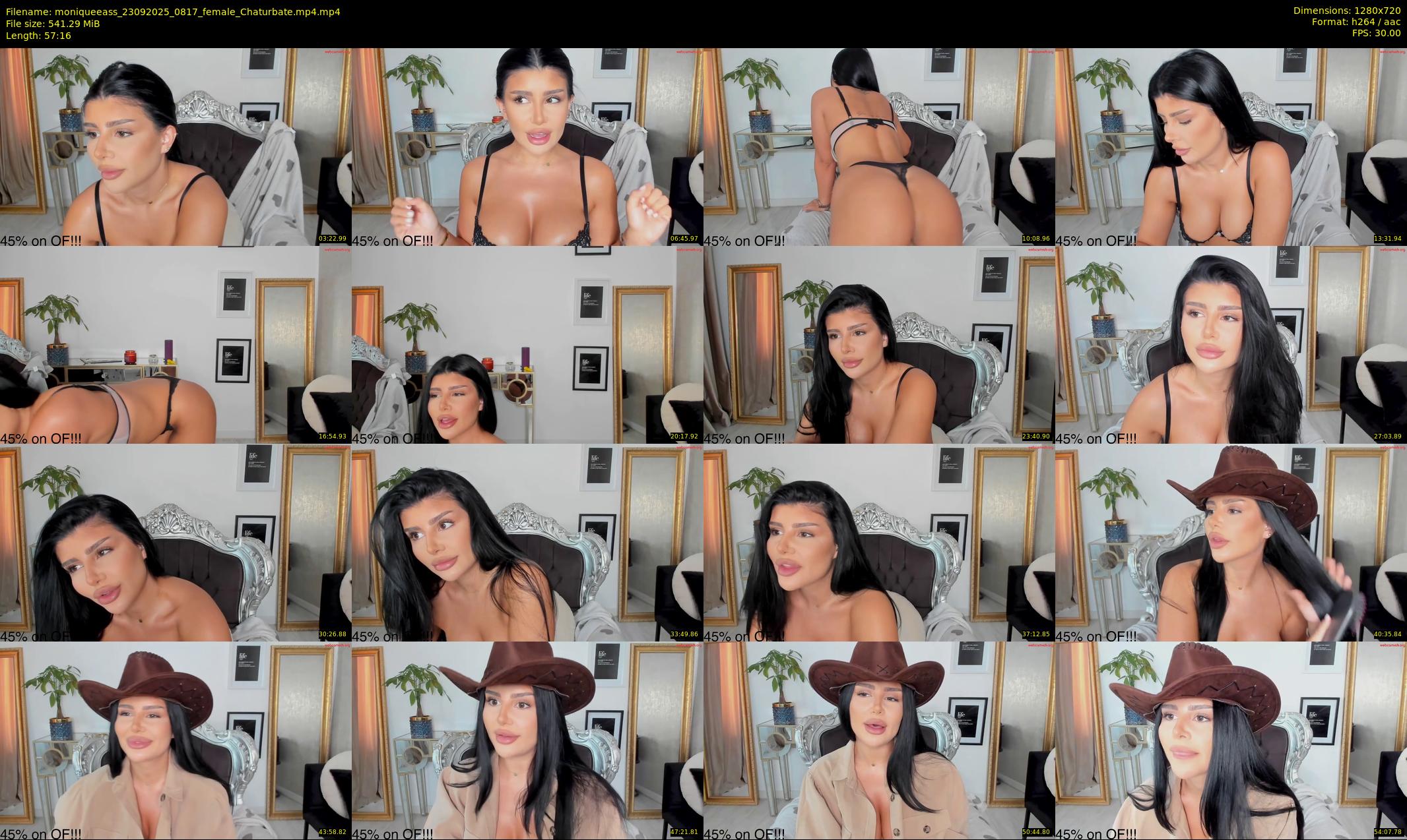 moniqueeass — 58 minute Chaturbate female cam show recording, 720p, Sep 23, 2025