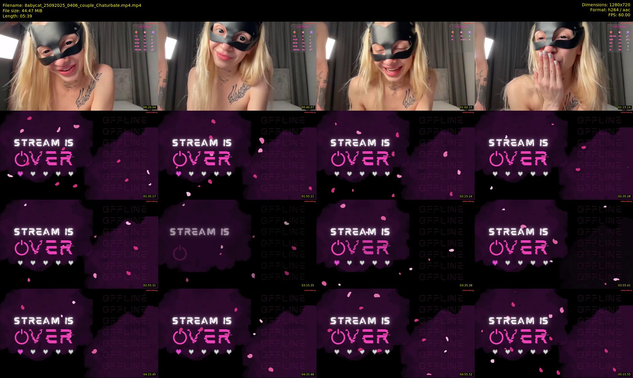 8abycat — 6 minute Chaturbate couple cam show recording, 720p, Sep 25, 2025