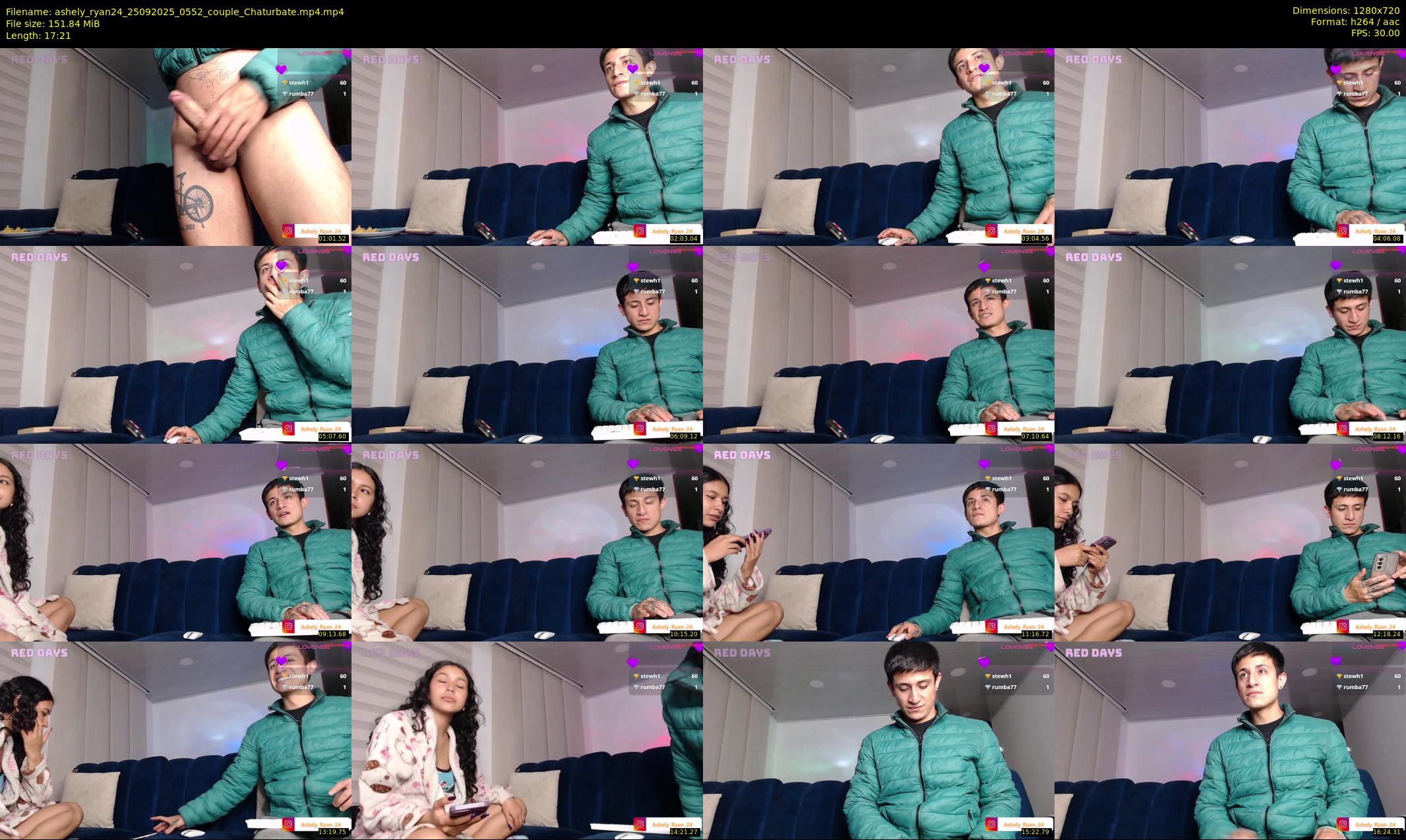 ashely_ryan24 — 18 minute Chaturbate couple cam show recording, 720p, Sep 25, 2025