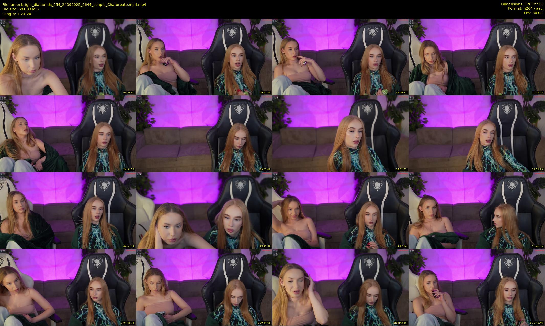 bright_diamonds_054 — 85 minute Chaturbate couple cam show recording, 720p, Sep 24, 2025