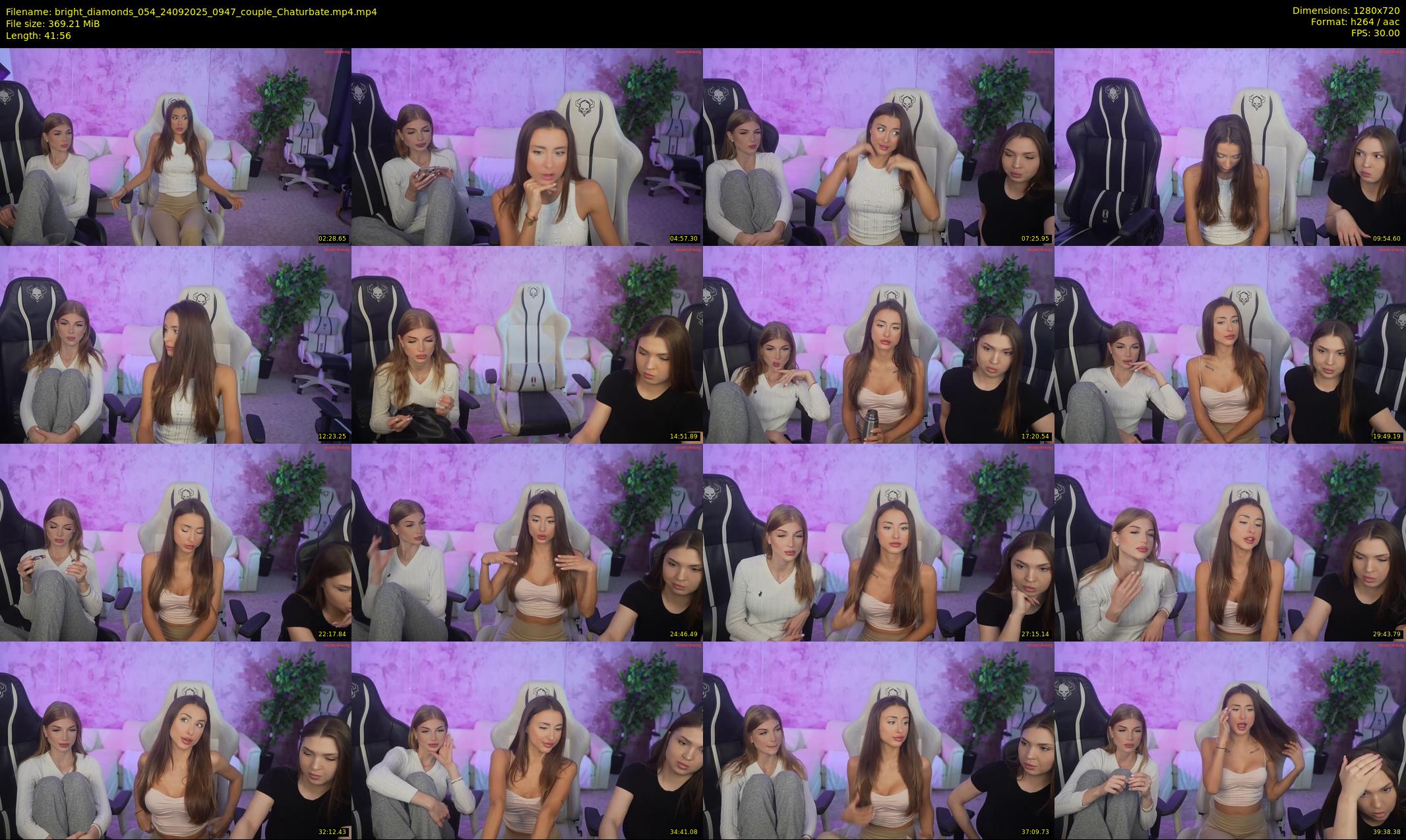 bright_diamonds_054 — 42 minute Chaturbate couple cam show recording, 720p, Sep 24, 2025