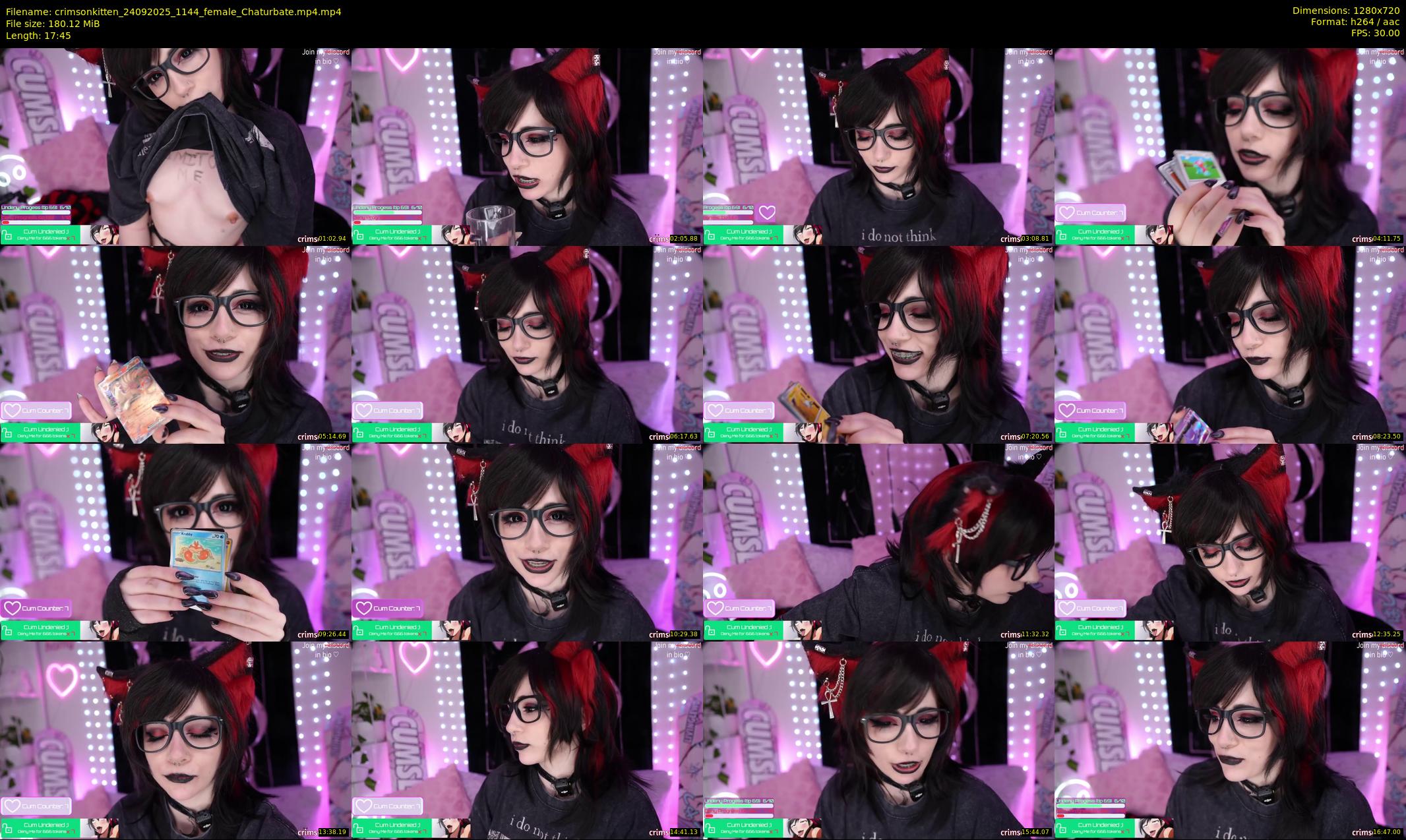 crimsonkitten — 18 minute Chaturbate female cam show recording, 720p, Sep 24, 2025