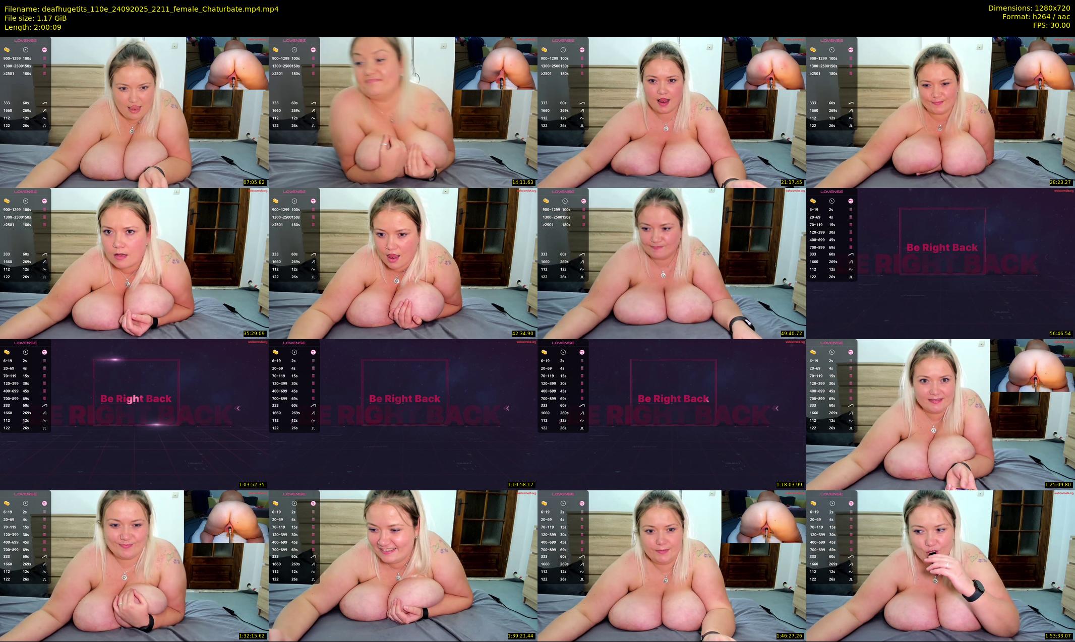 deafhugetits_110e — 121 minute Chaturbate female cam show recording, 720p, Sep 24, 2025