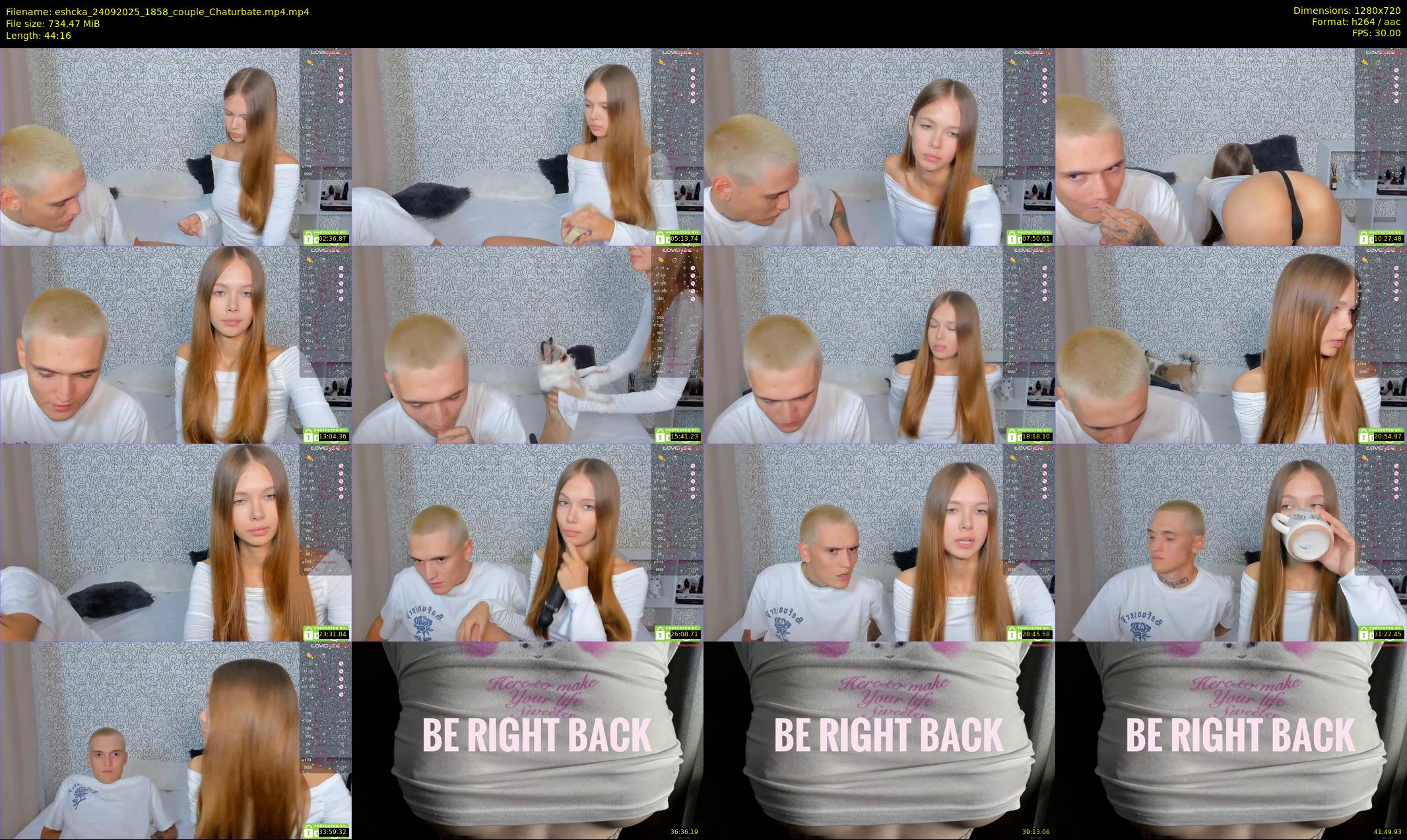 eshcka — 45 minute Chaturbate couple cam show recording, 720p, Sep 24, 2025