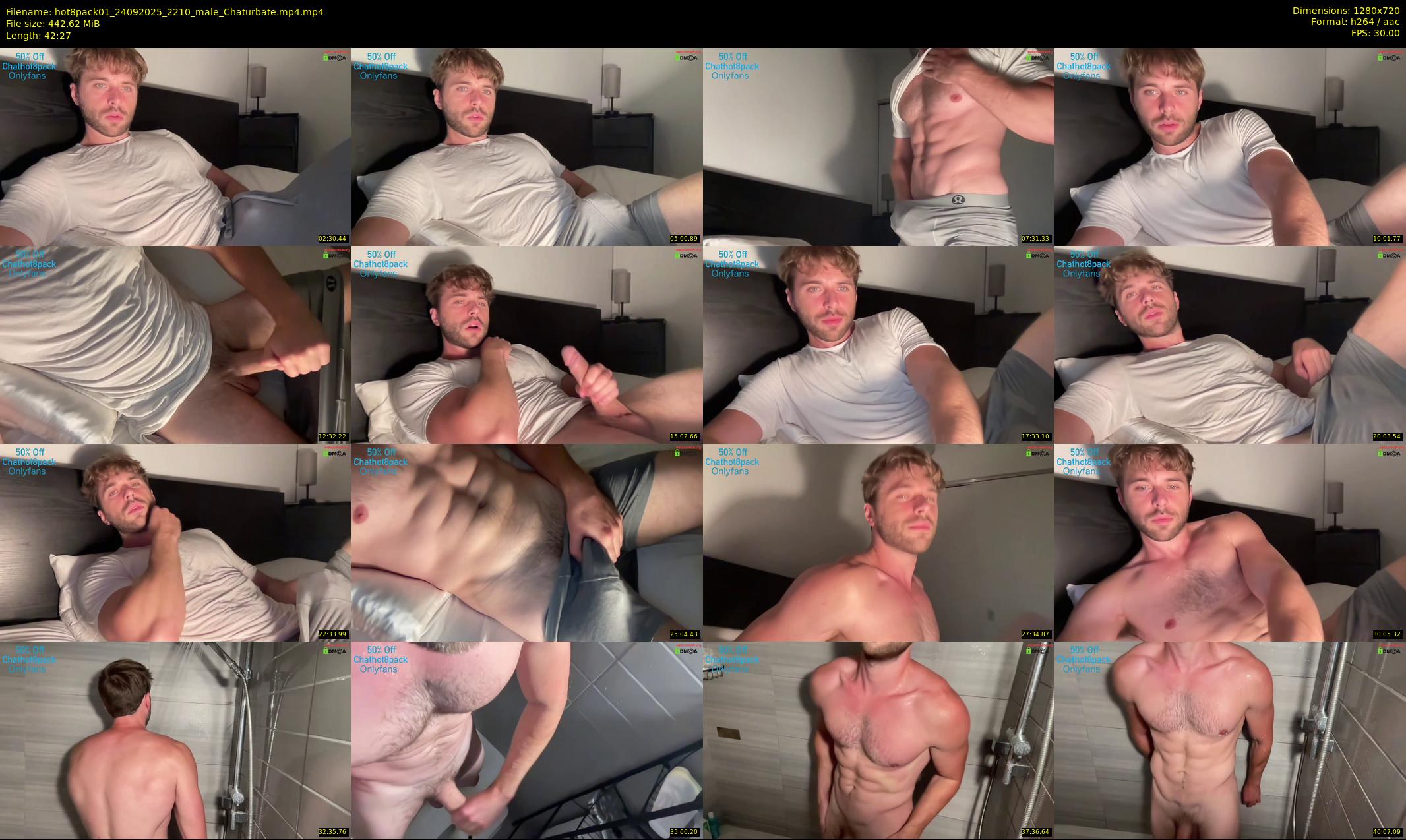 hot8pack01 — 43 minute Chaturbate male cam show recording, 720p, Sep 24, 2025