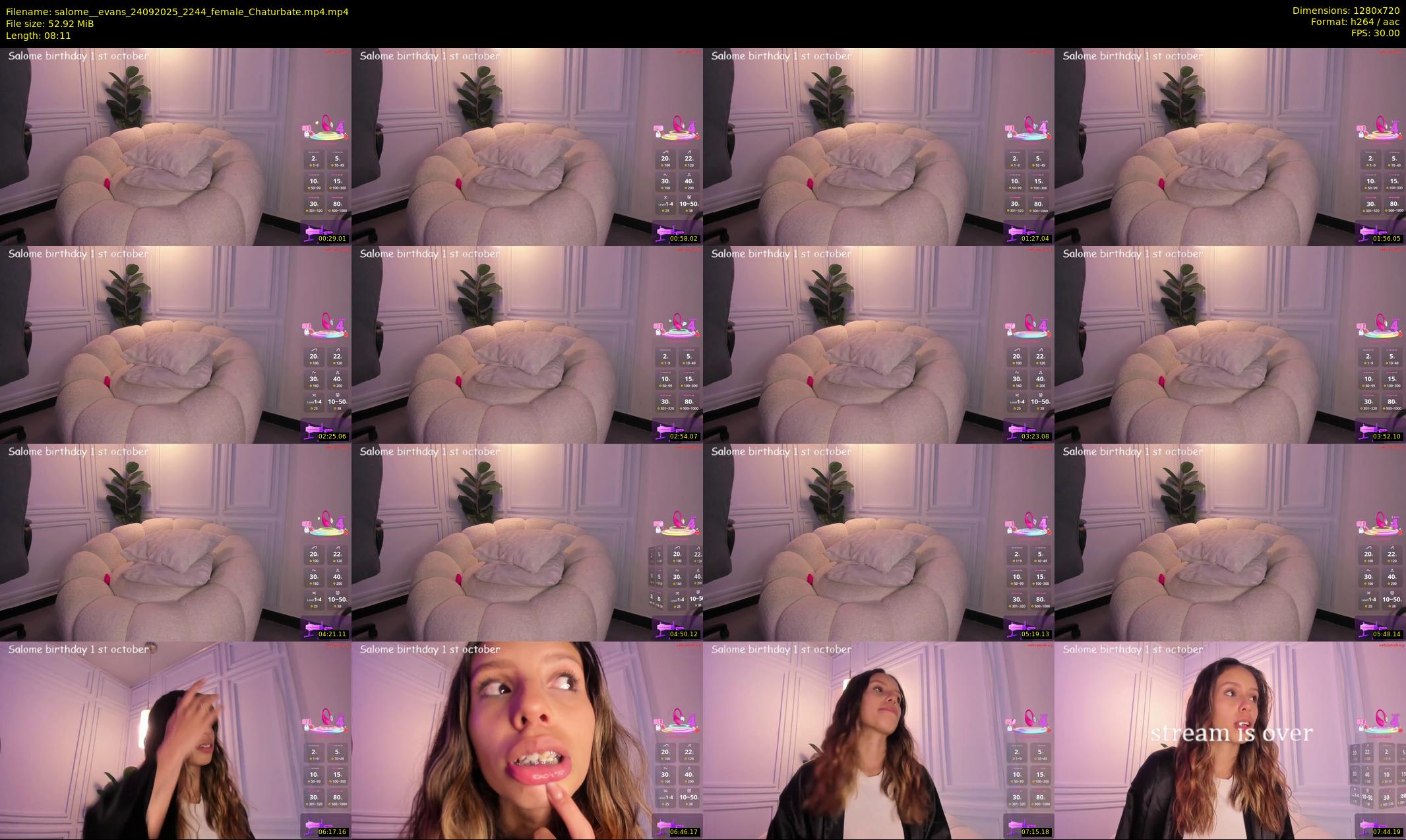 salome__evans — 9 minute Chaturbate female cam show recording, 720p, Sep 24, 2025