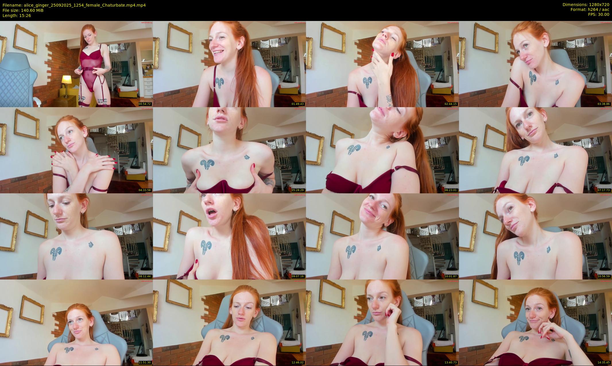 alice_ginger — 16 minute Chaturbate female cam show recording, 720p, Sep 25, 2025