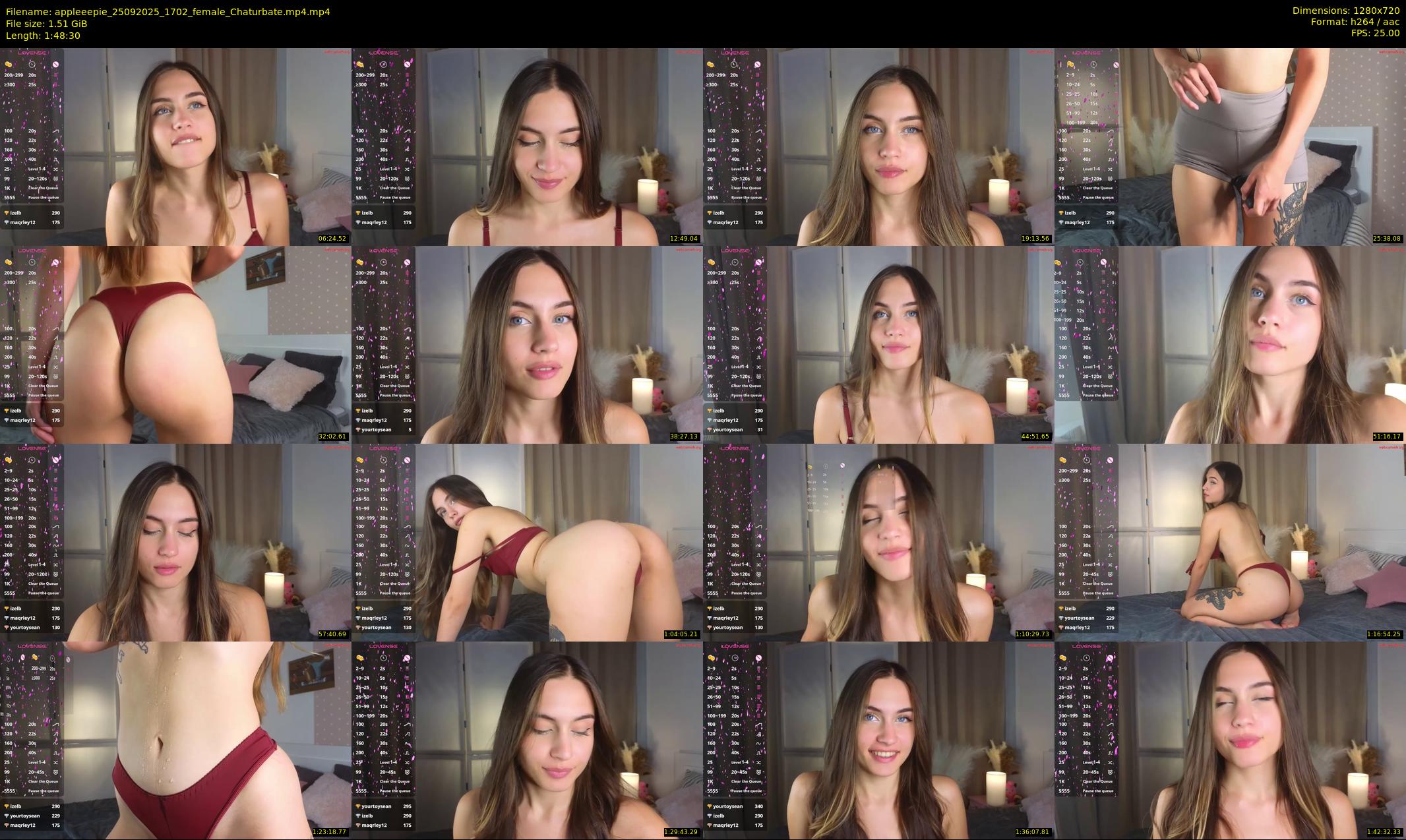 appleeepie — 109 minute Chaturbate female cam show recording, 720p, Sep 25, 2025