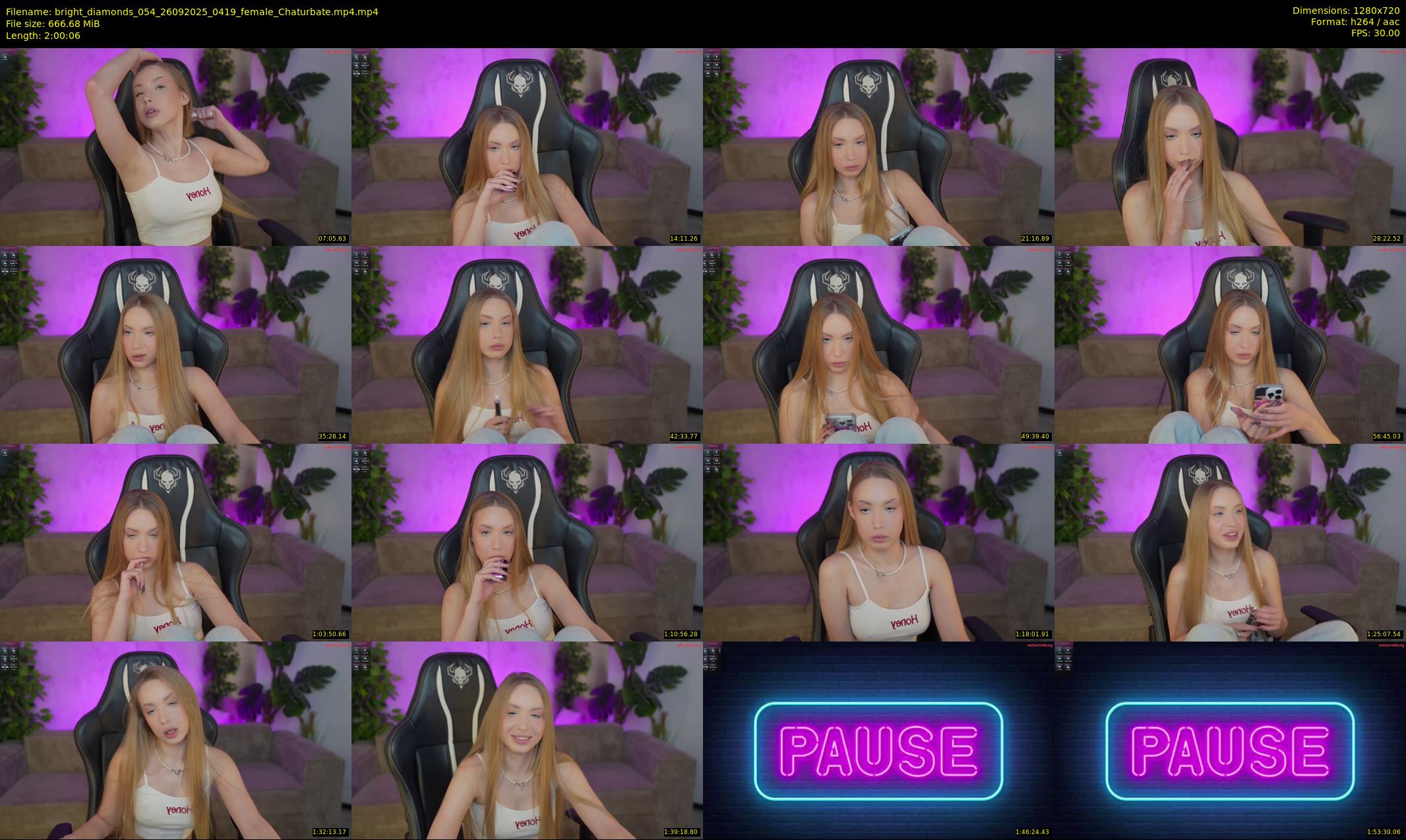 bright_diamonds_054 — 121 minute Chaturbate couple cam show recording, 720p, Sep 26, 2025