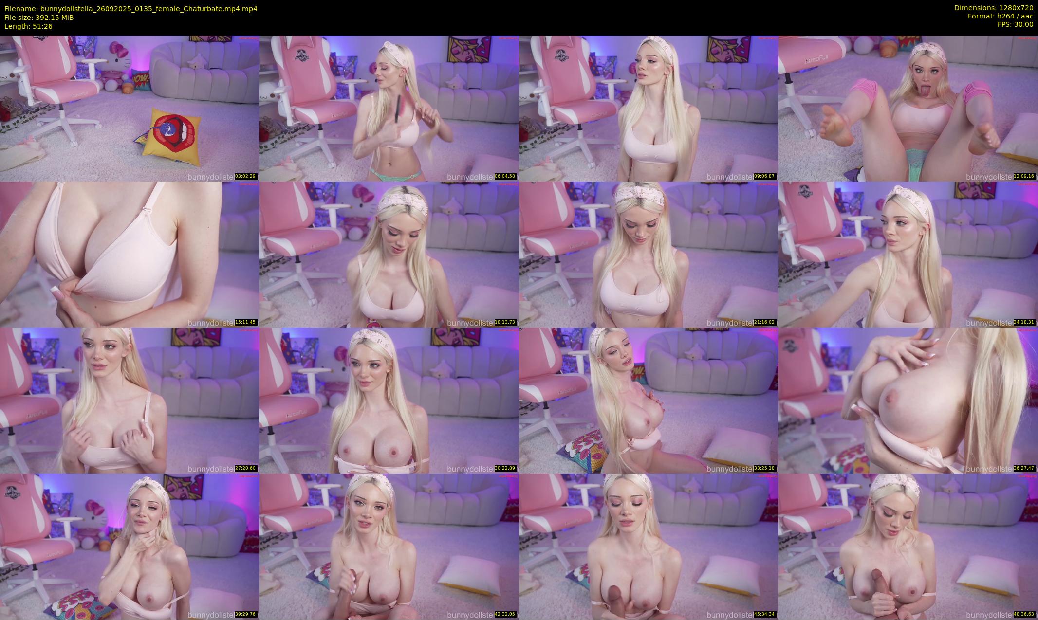 bunnydollstella — 52 minute Chaturbate female cam show recording, 720p, Sep 26, 2025