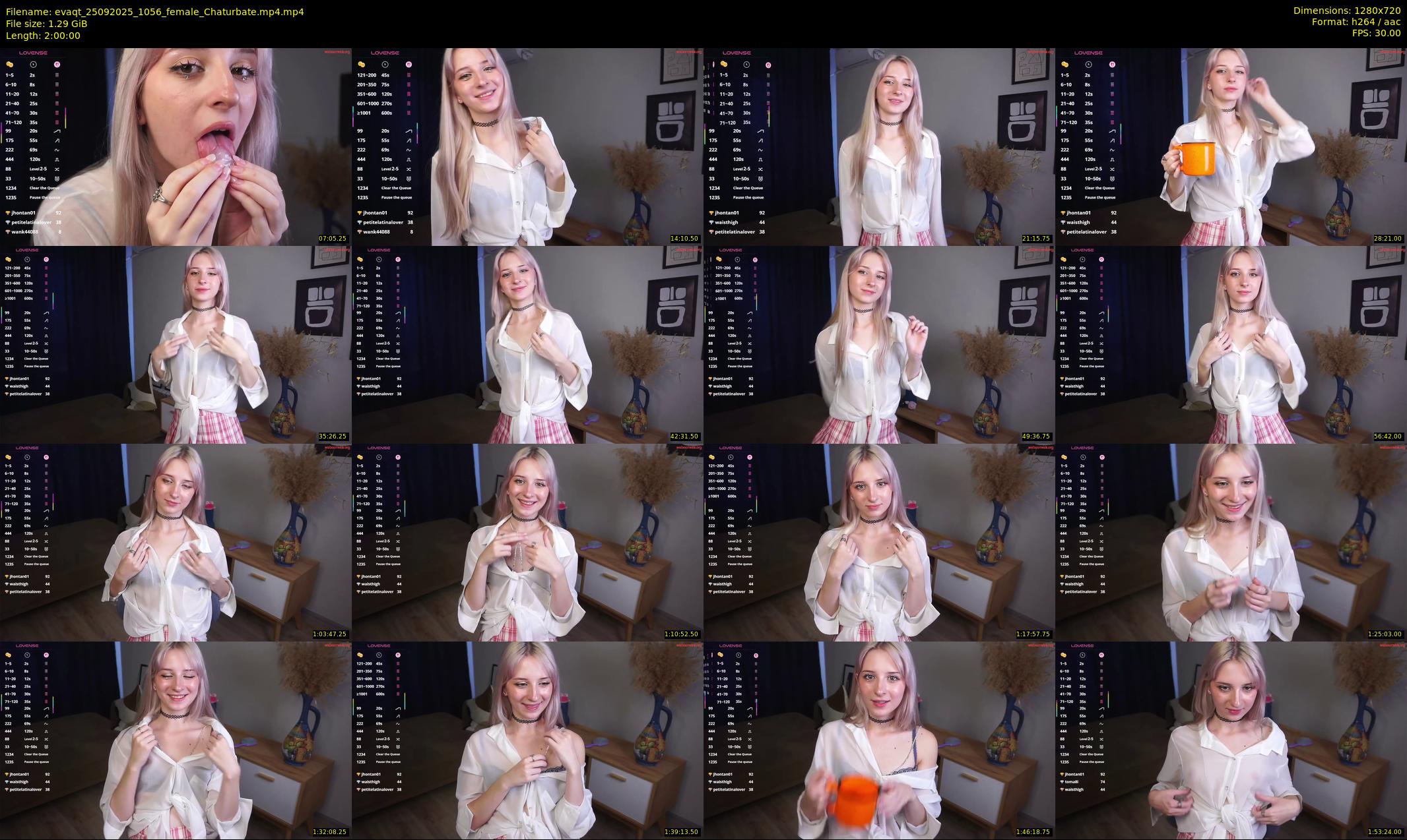 evaqt — 120 minute Chaturbate female cam show recording, 720p, Sep 25, 2025