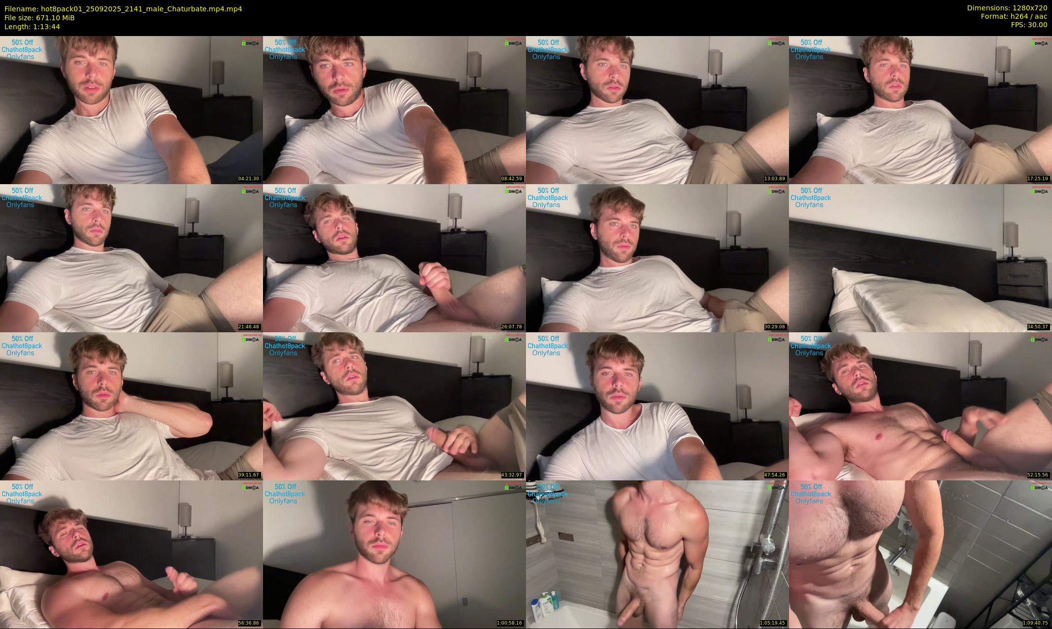 hot8pack01 — 74 minute Chaturbate male cam show recording, 720p, Sep 25, 2025