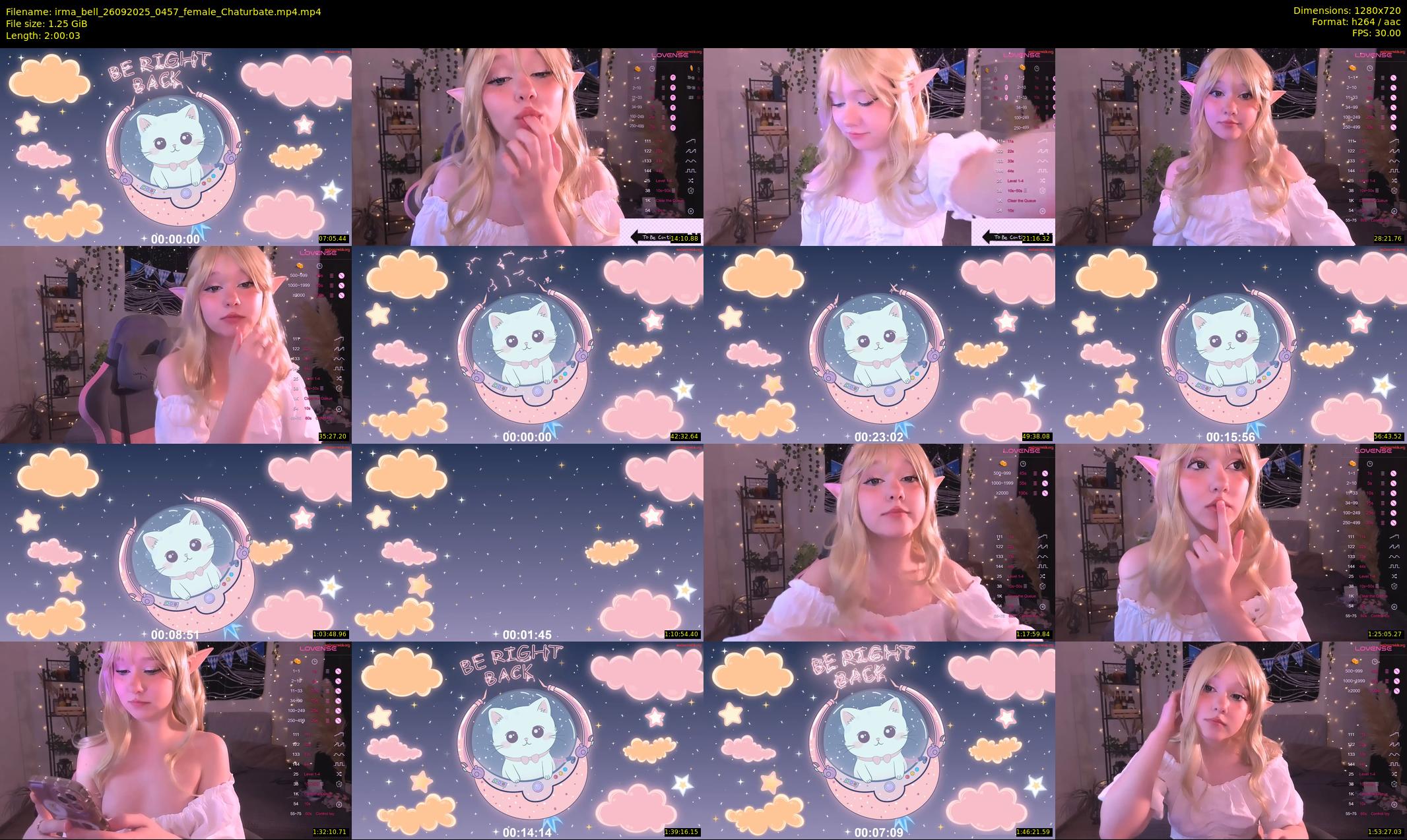 irma_bell — 121 minute Chaturbate female cam show recording, 720p, Sep 26, 2025