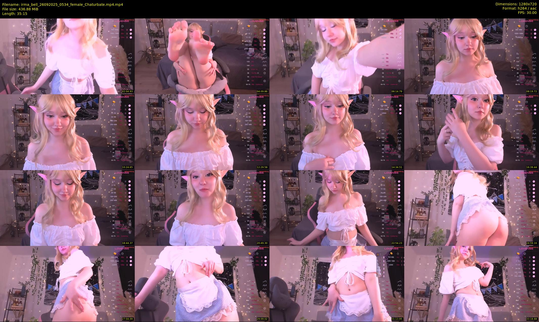 irma_bell — 36 minute Chaturbate female cam show recording, 720p, Sep 26, 2025