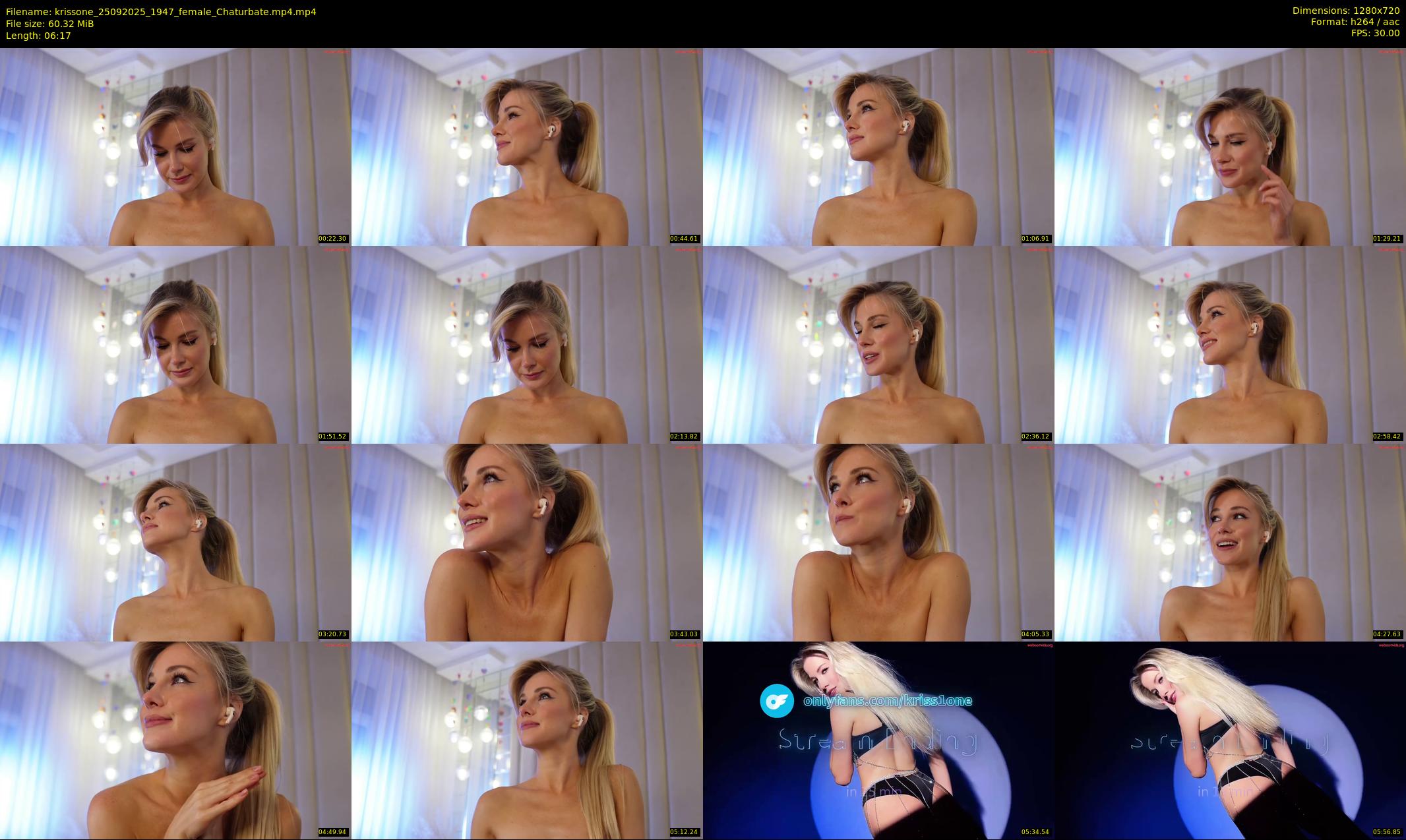 krissone — 7 minute Chaturbate female cam show recording, 720p, Sep 25, 2025