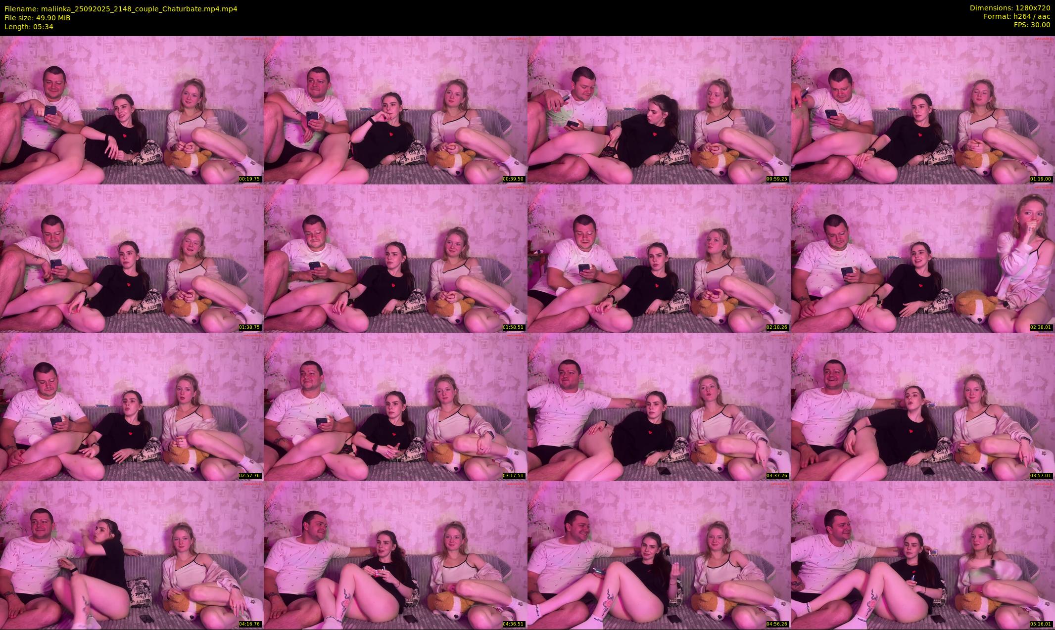 maliinka — 6 minute Chaturbate couple cam show recording, 720p, Sep 25, 2025