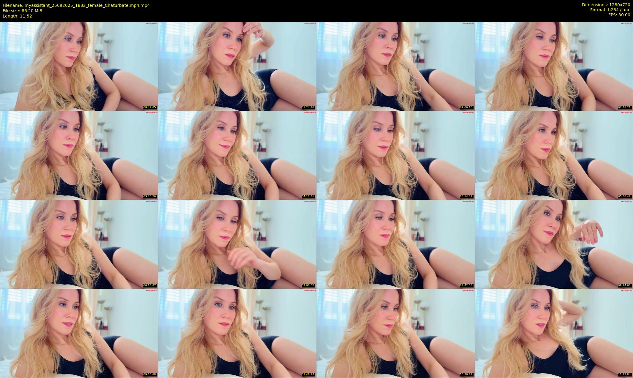 myassistant — 12 minute Chaturbate female cam show recording, 720p, Sep 25, 2025
