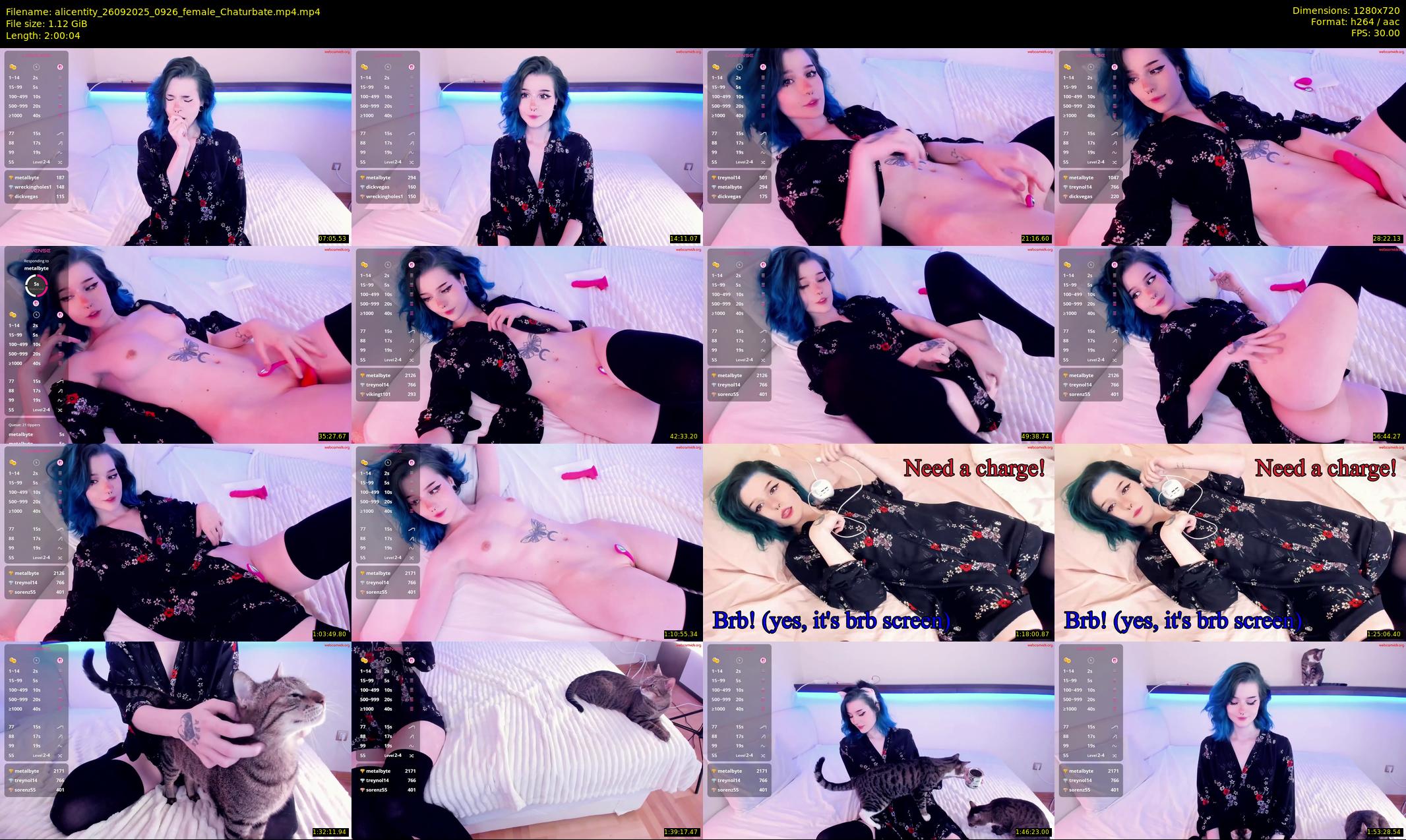 alicentity — 121 minute Chaturbate female cam show recording, 720p, Sep 26, 2025