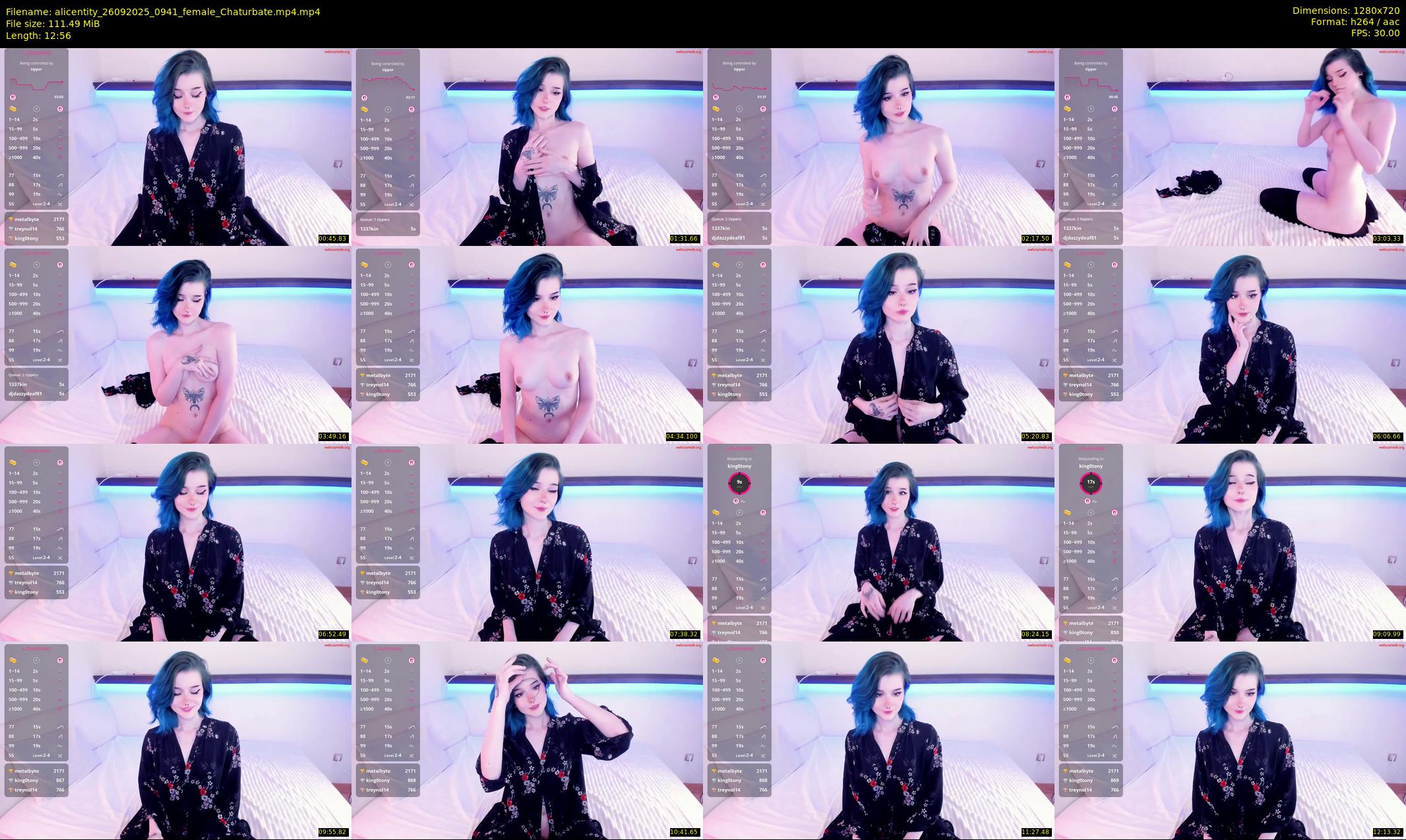 alicentity — 13 minute Chaturbate female cam show recording, 720p, Sep 26, 2025