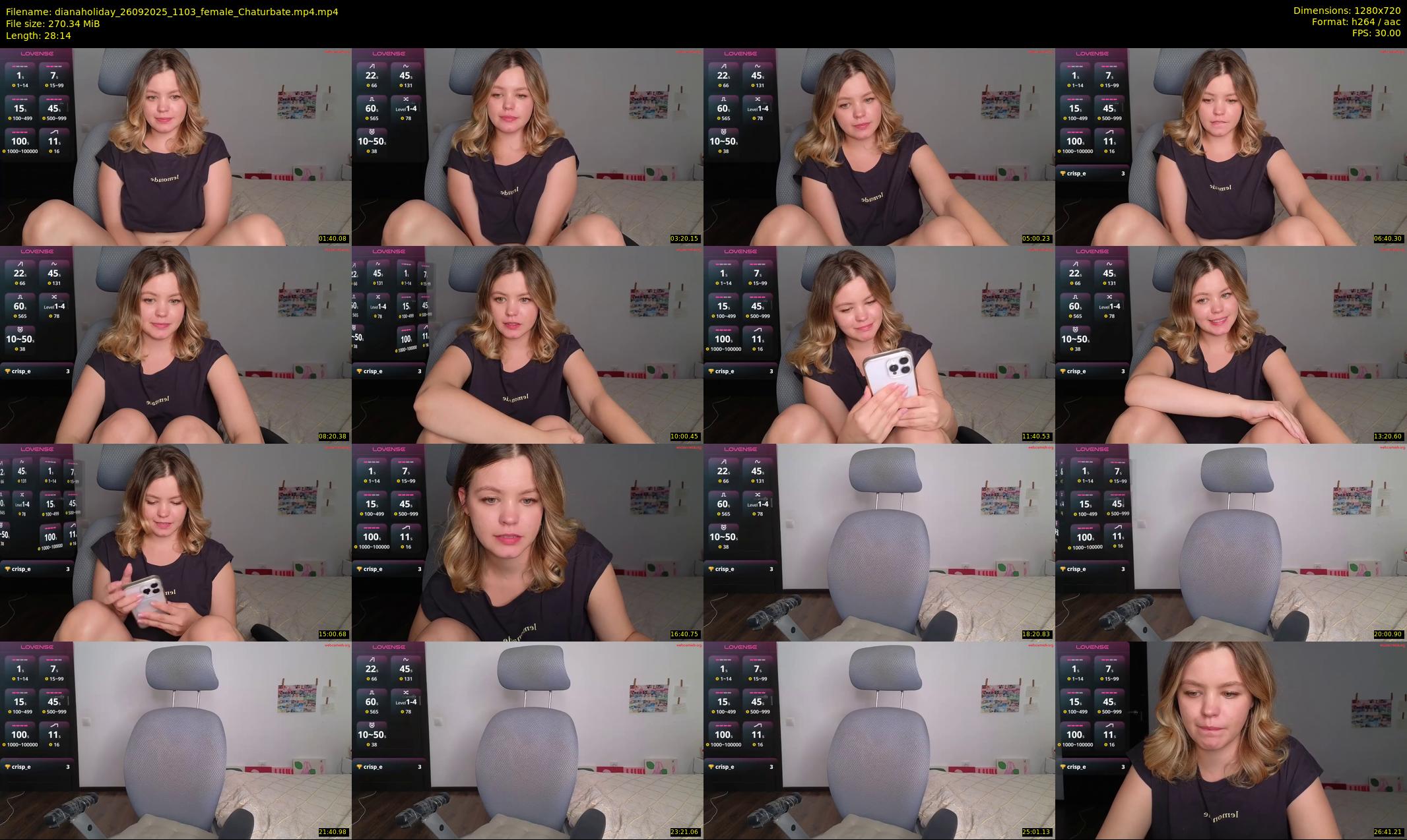 dianaholiday — 29 minute Chaturbate female cam show recording, 720p, Sep 26, 2025