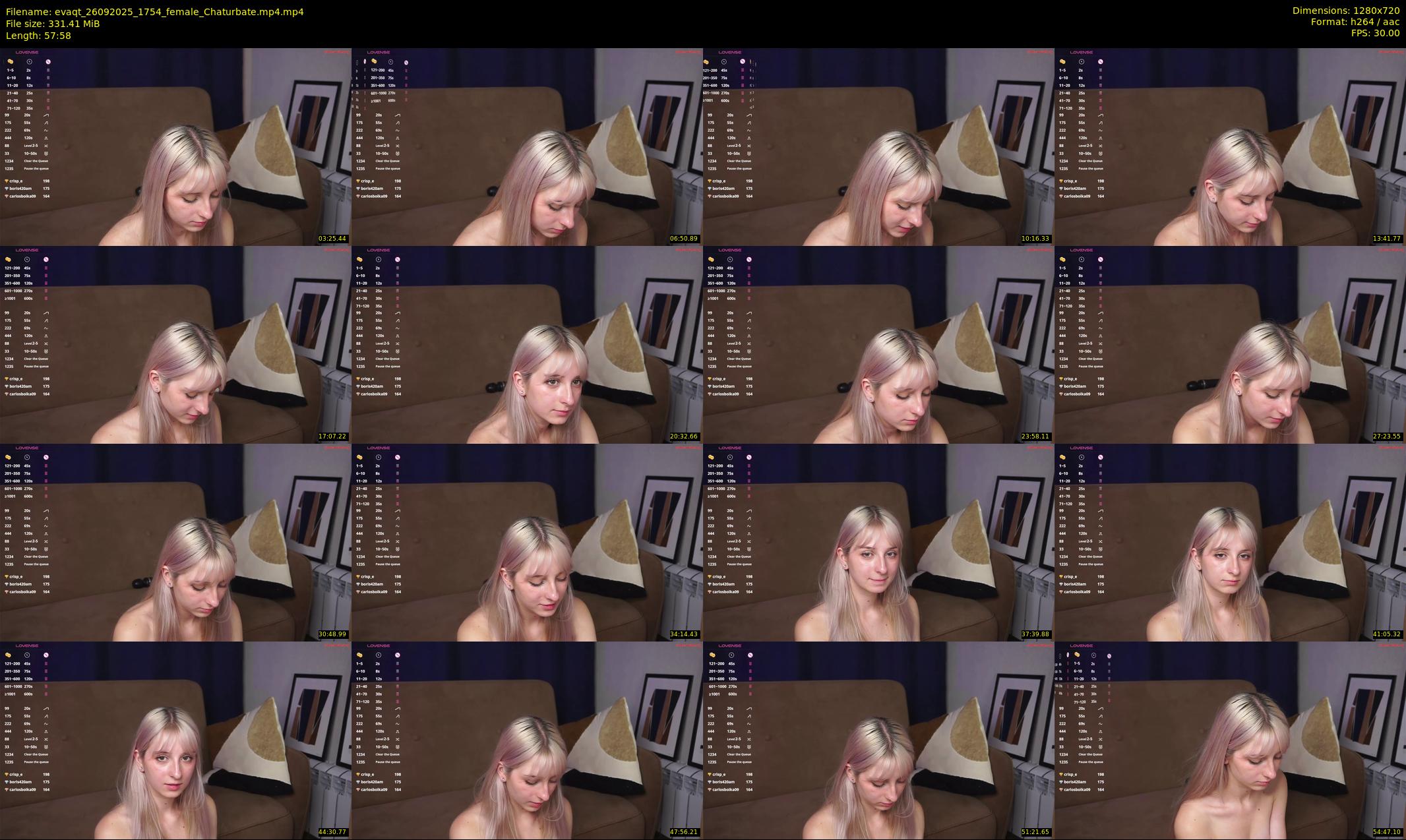 evaqt — 58 minute Chaturbate female cam show recording, 720p, Sep 26, 2025