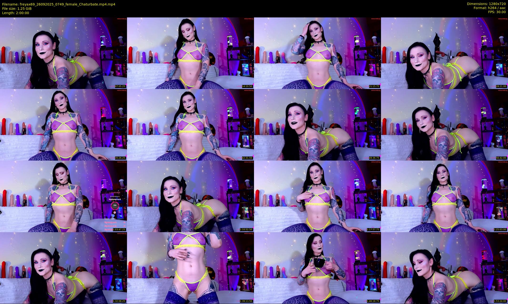 freyax69 — 120 minute Chaturbate female cam show recording, 720p, Sep 26, 2025