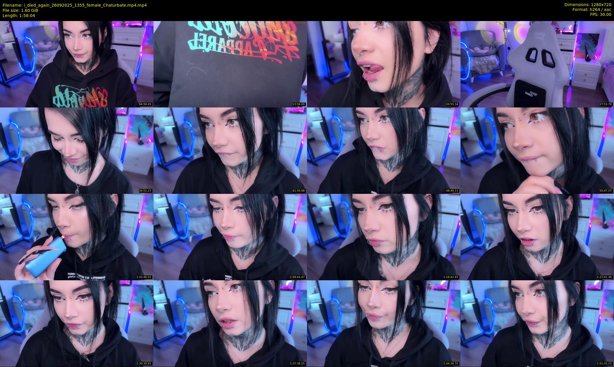 i_died_again — 119 minute Chaturbate female cam show recording, 720p, Sep 26, 2025