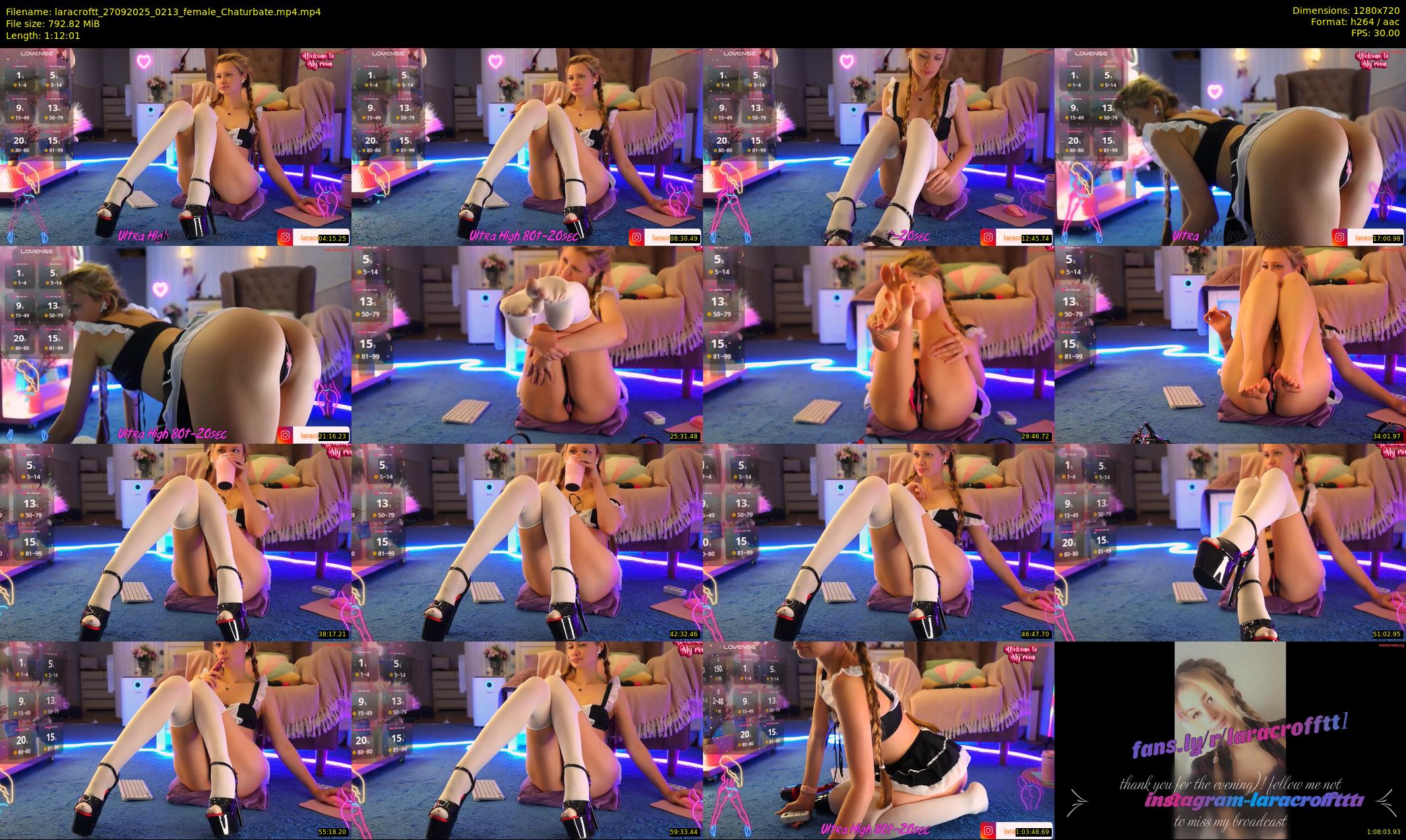 laracroftt — 73 minute Chaturbate female cam show recording, 720p, Sep 27, 2025