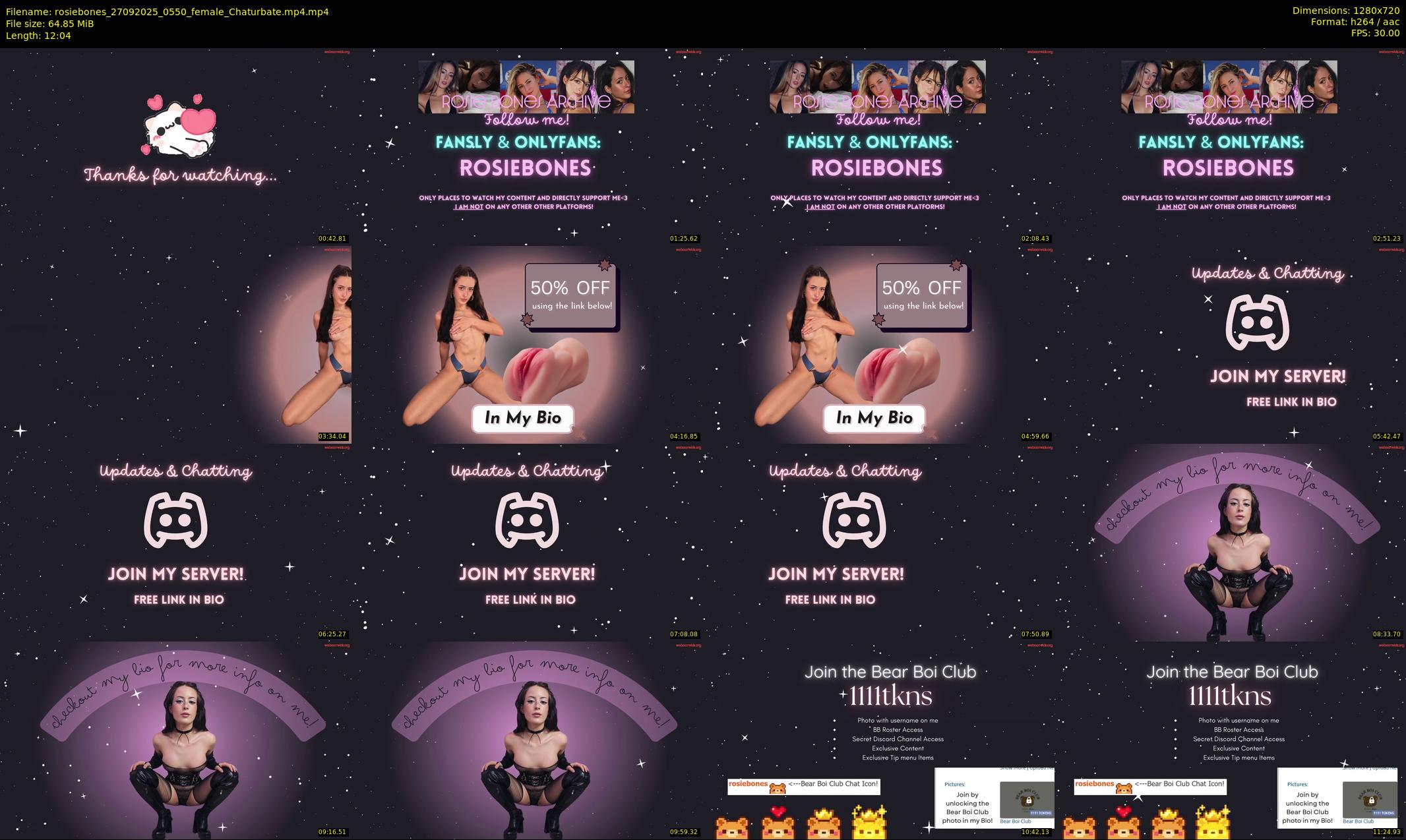 rosiebones — 13 minute Chaturbate female cam show recording, 720p, Sep 27, 2025