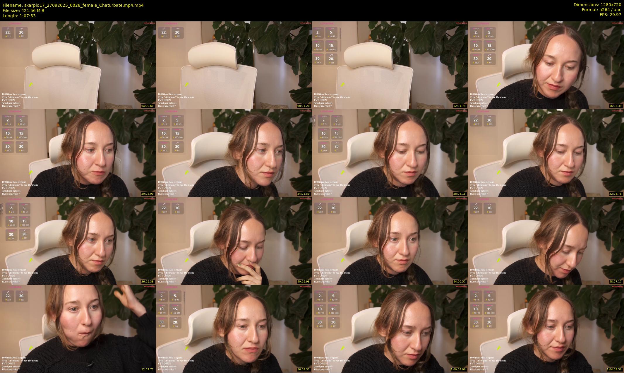 skarpio17 — 68 minute Chaturbate female cam show recording, 720p, Sep 27, 2025