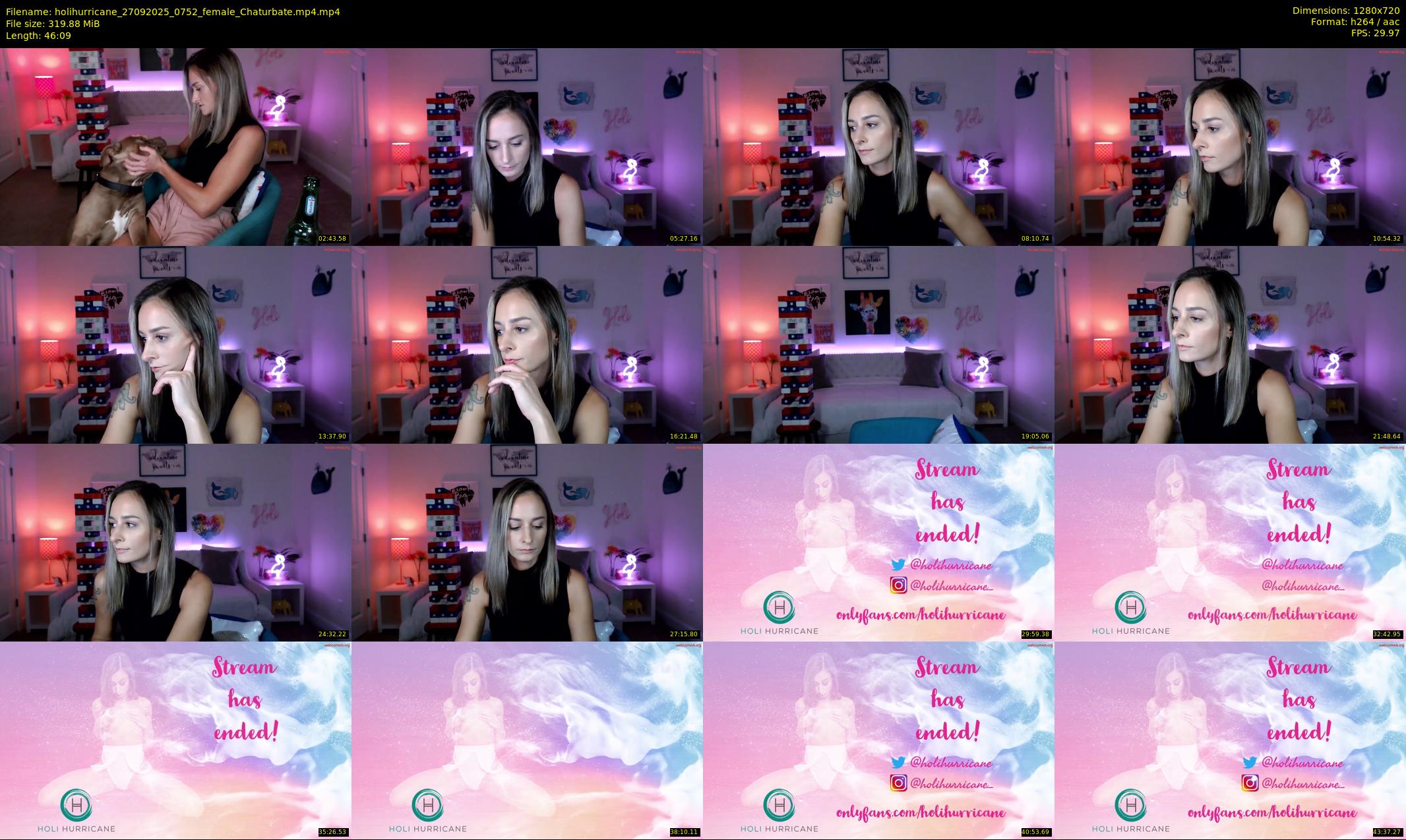 holihurricane — 47 minute Chaturbate female cam show recording, 720p, Sep 27, 2025