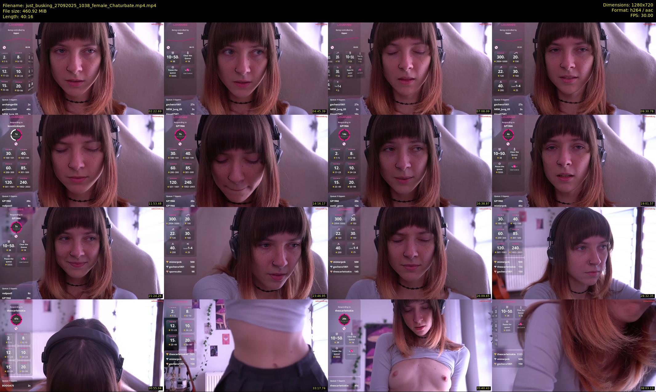 just_busking — 41 minute Chaturbate female cam show recording, 720p, Sep 27, 2025