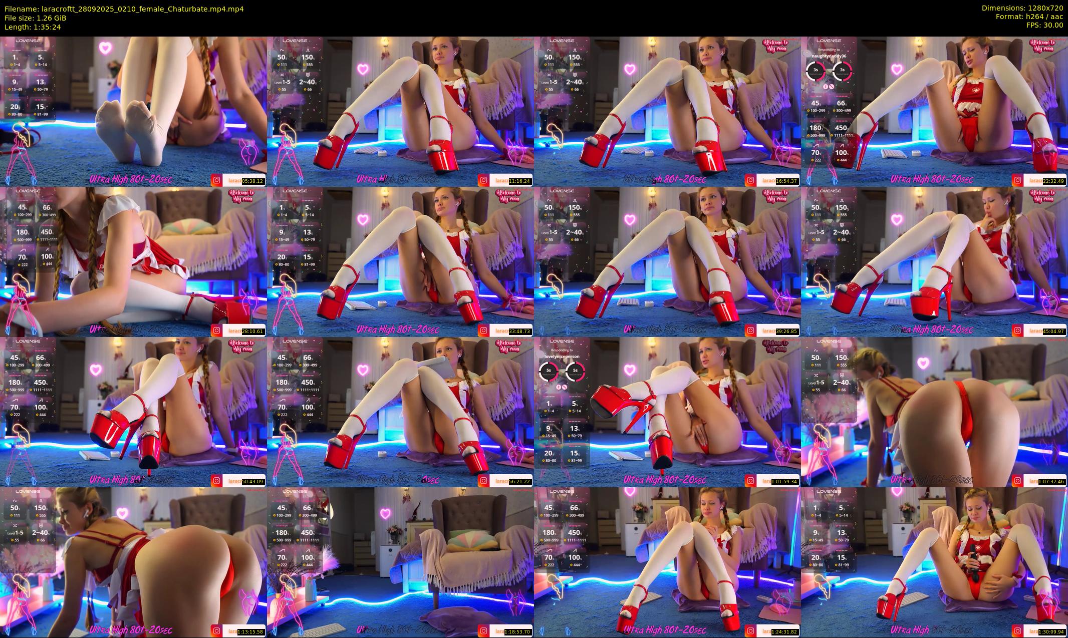 laracroftt — 96 minute Chaturbate female cam show recording, 720p, Sep 28, 2025