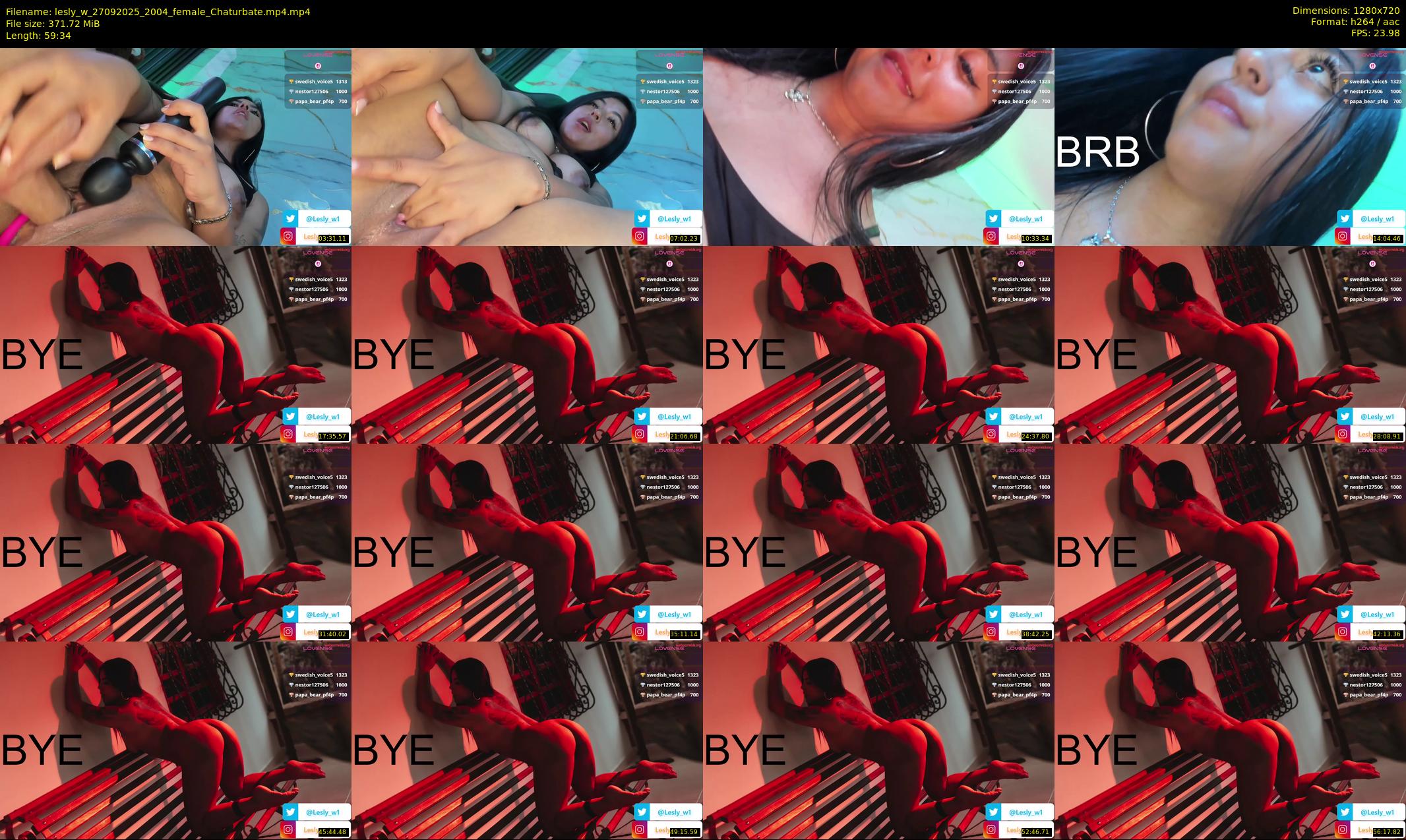 lesly_w — 60 minute Chaturbate female cam show recording, 720p, Sep 27, 2025