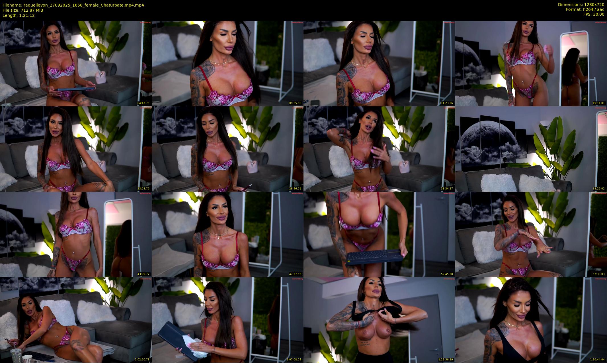 raquellevon — 82 minute Chaturbate female cam show recording, 720p, Sep 27, 2025
