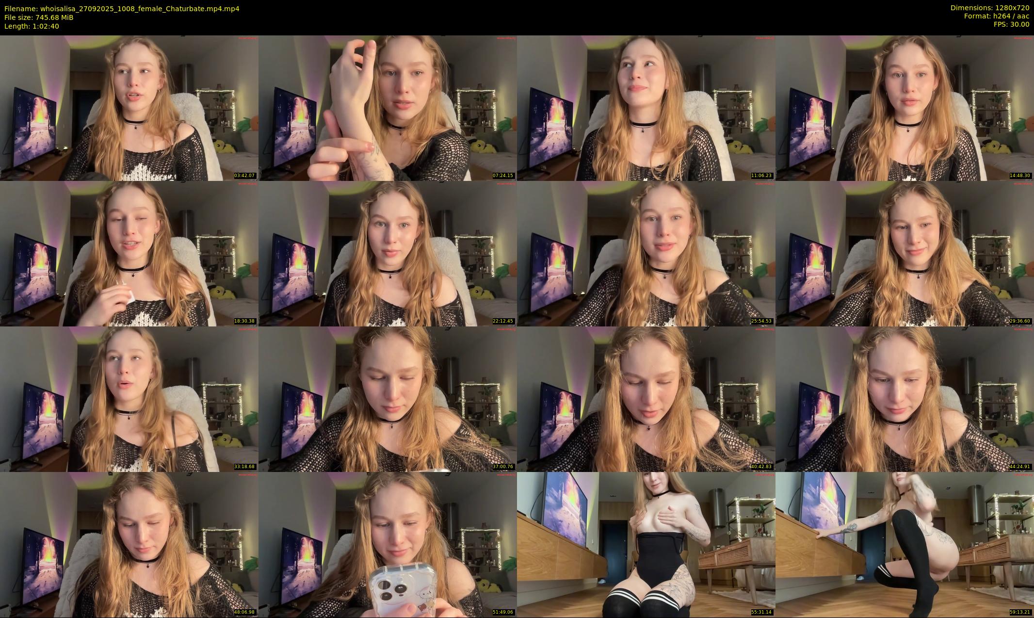 whoisalisa — 63 minute Chaturbate female cam show recording, 720p, Sep 27, 2025