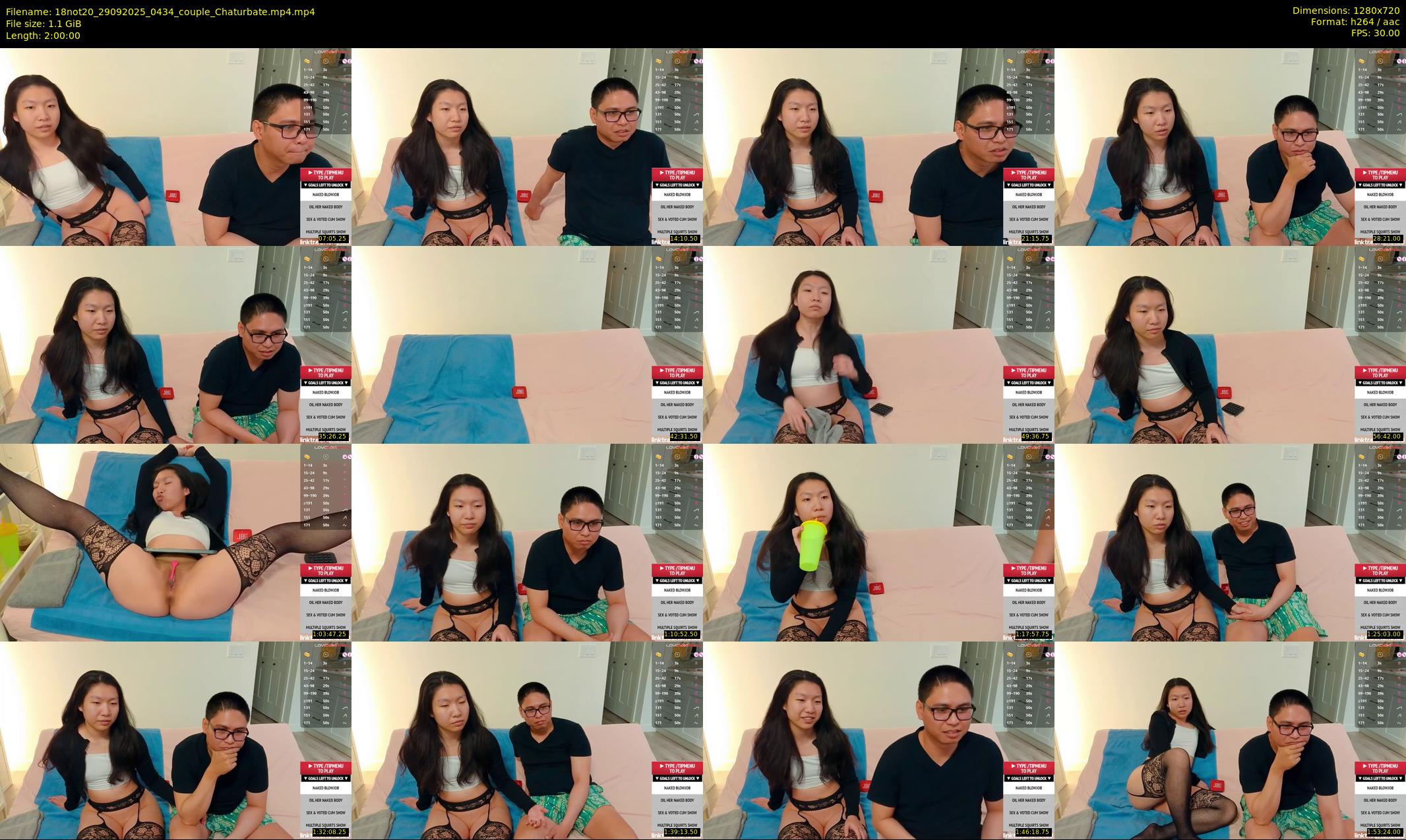 18not20 — 120 minute Chaturbate couple cam show recording, 720p, Sep 29, 2025