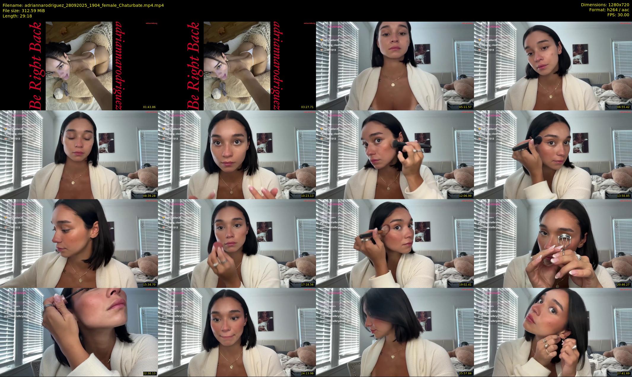 adriannarodriguez — 30 minute Chaturbate female cam show recording, 720p, Sep 28, 2025